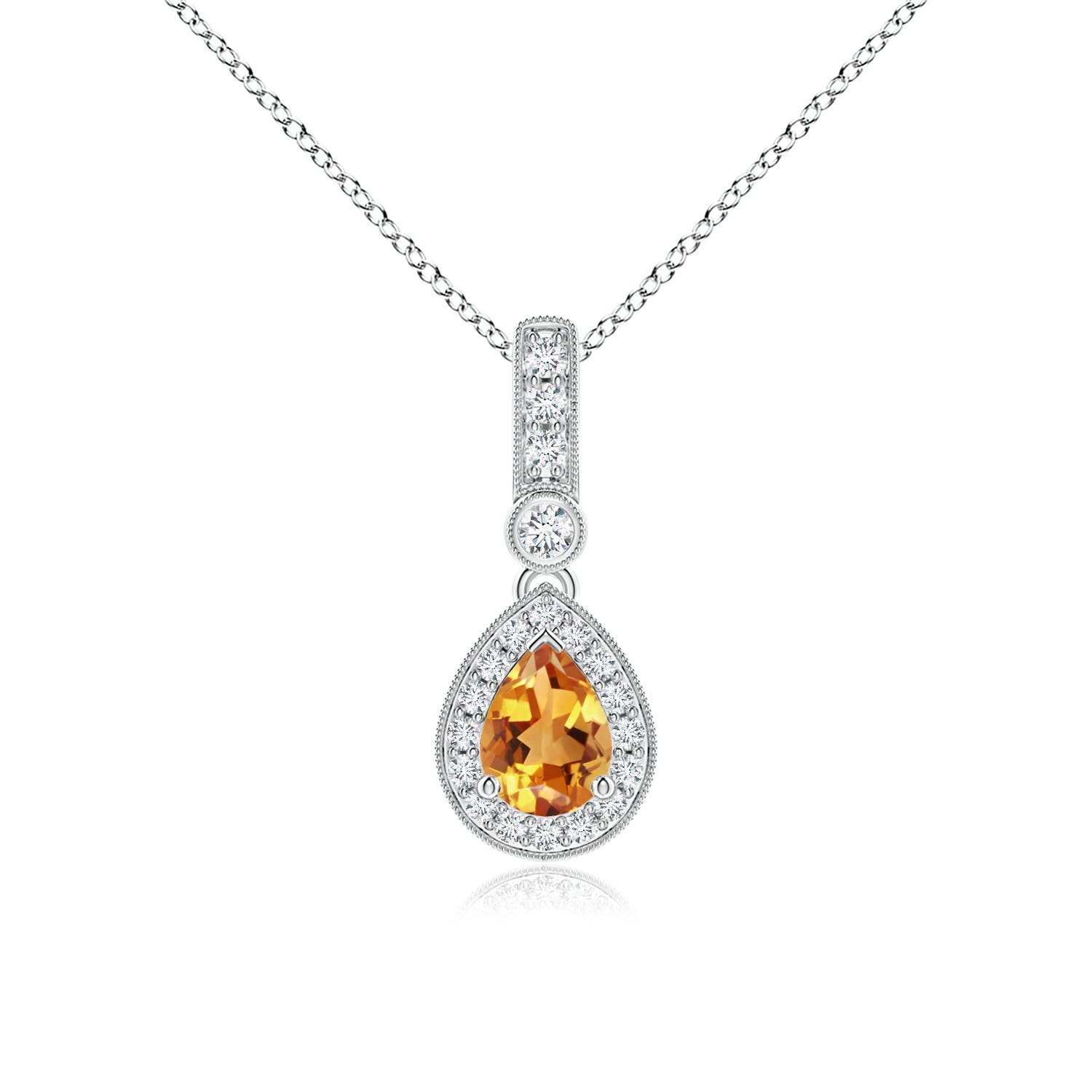 AA - Citrine / 0.84 CT / 14 KT White Gold