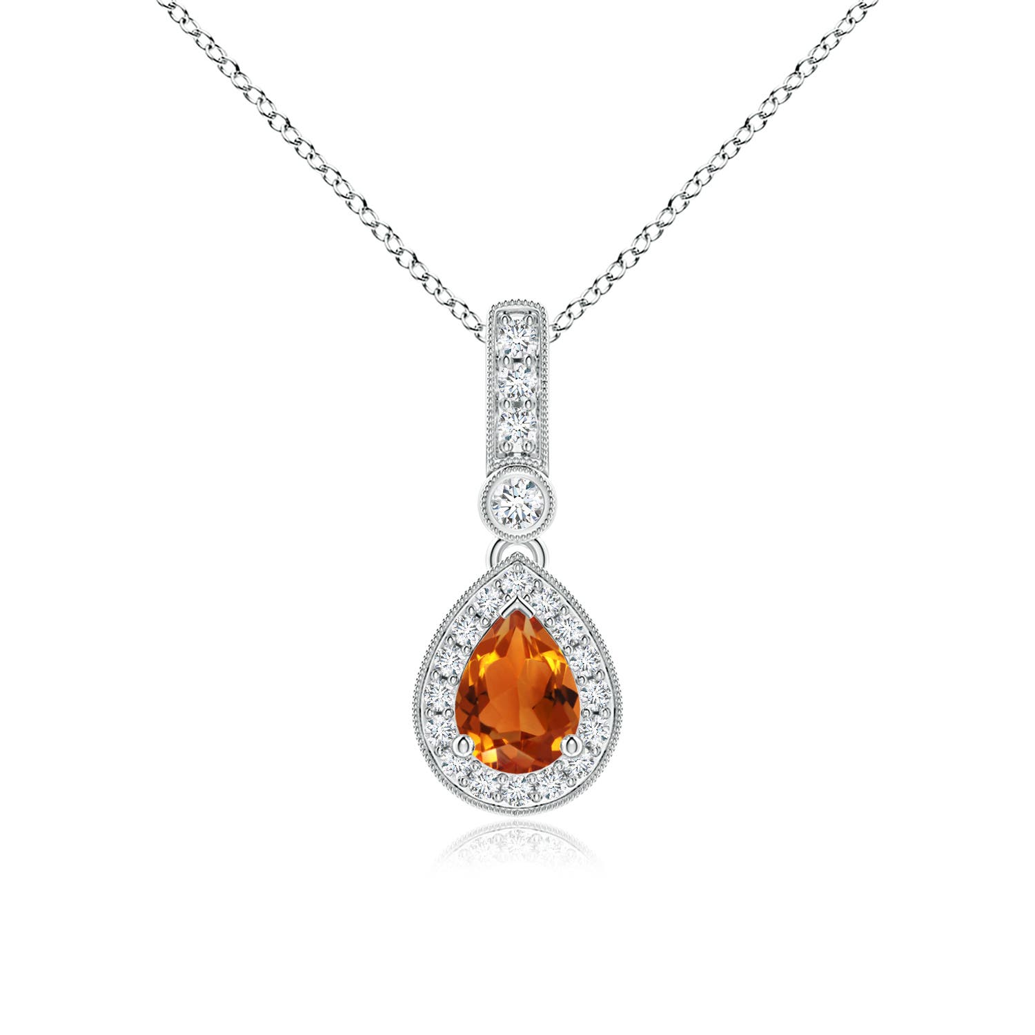 AAAA - Citrine / 0.84 CT / 14 KT White Gold