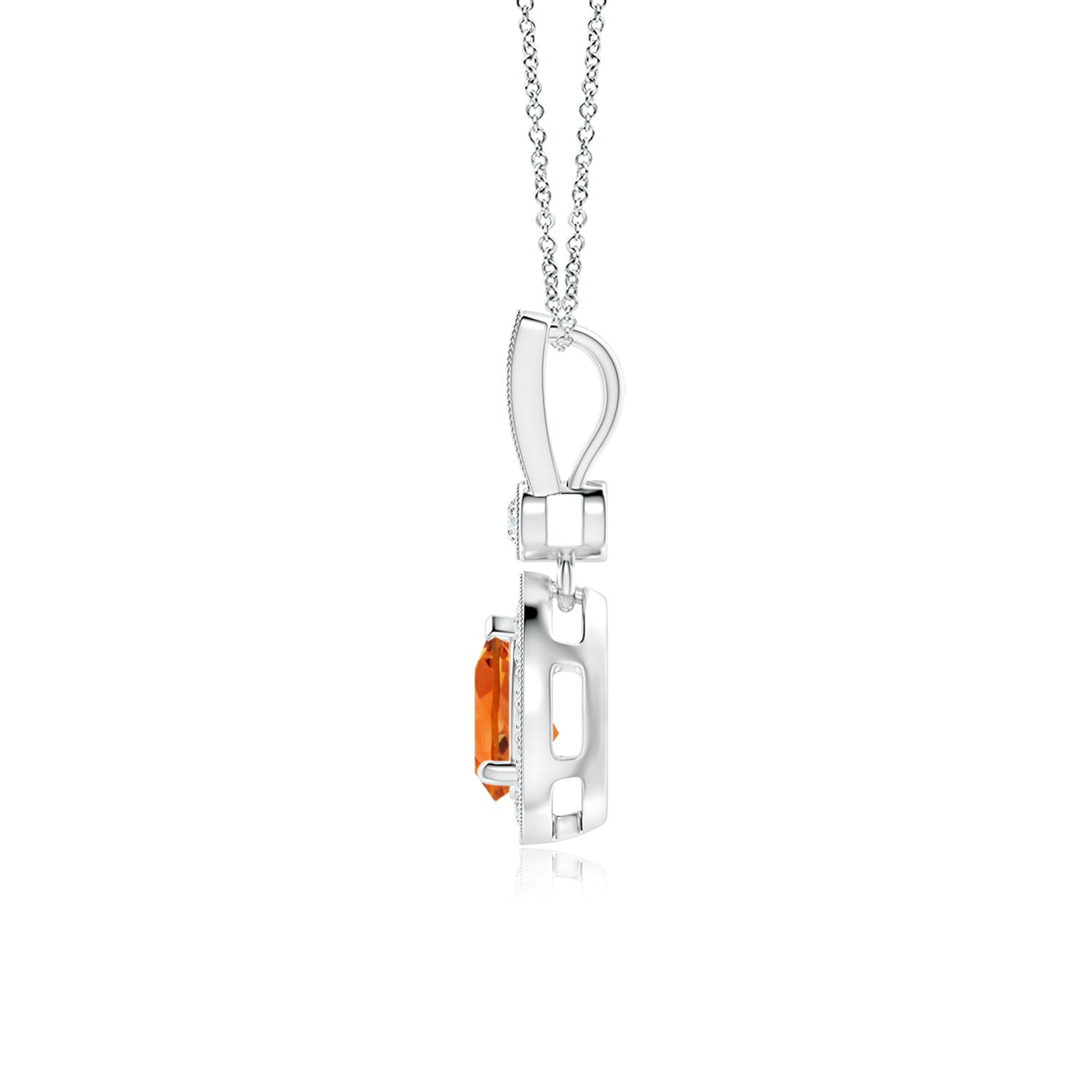 AAAA - Citrine / 0.84 CT / 14 KT White Gold