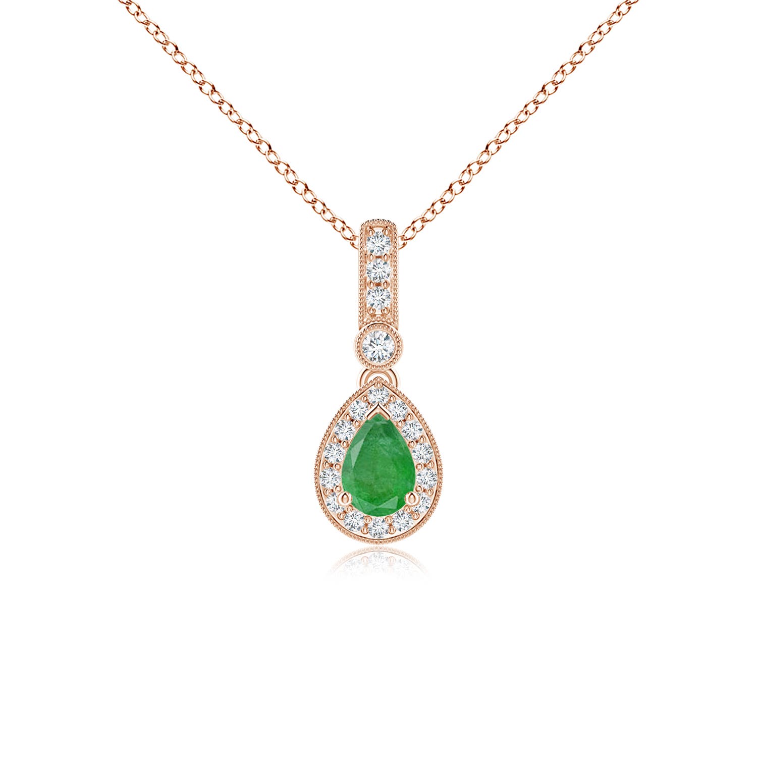 A - Emerald / 0.53 CT / 14 KT Rose Gold