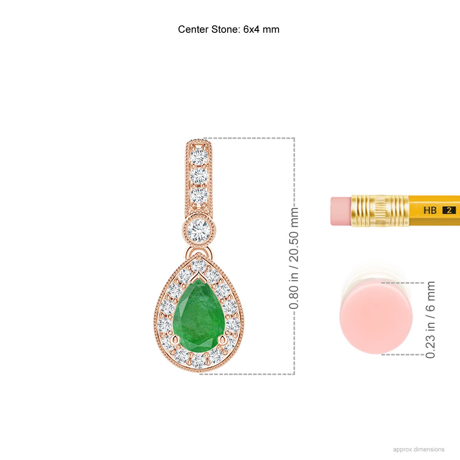 A - Emerald / 0.53 CT / 14 KT Rose Gold