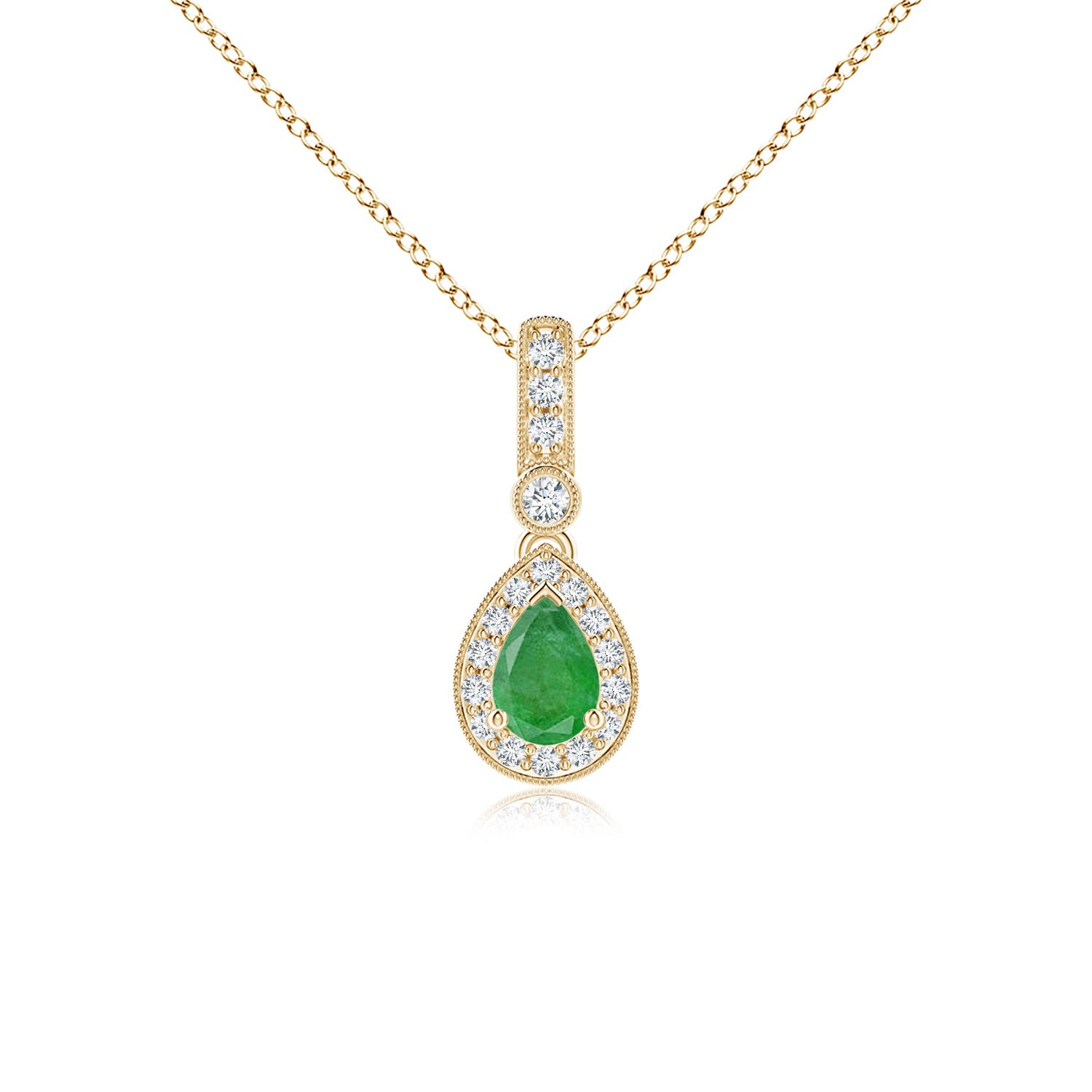 A - Emerald / 0.53 CT / 14 KT Yellow Gold