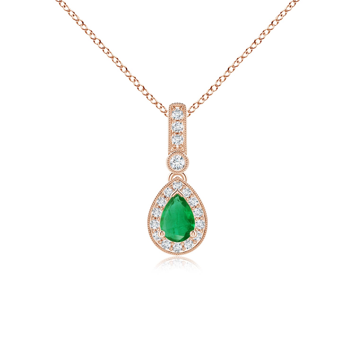 AA - Emerald / 0.53 CT / 14 KT Rose Gold