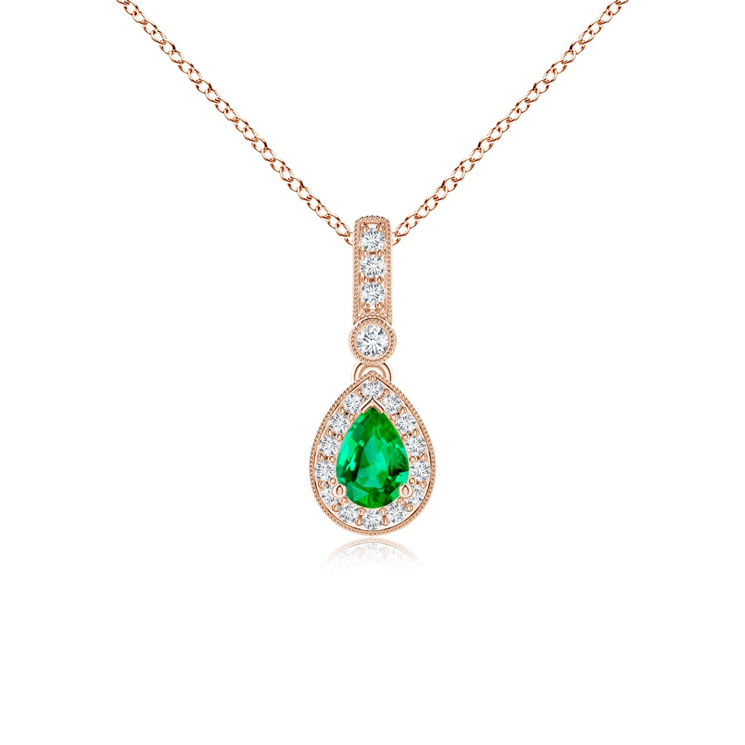 AAA - Emerald / 0.53 CT / 14 KT Rose Gold