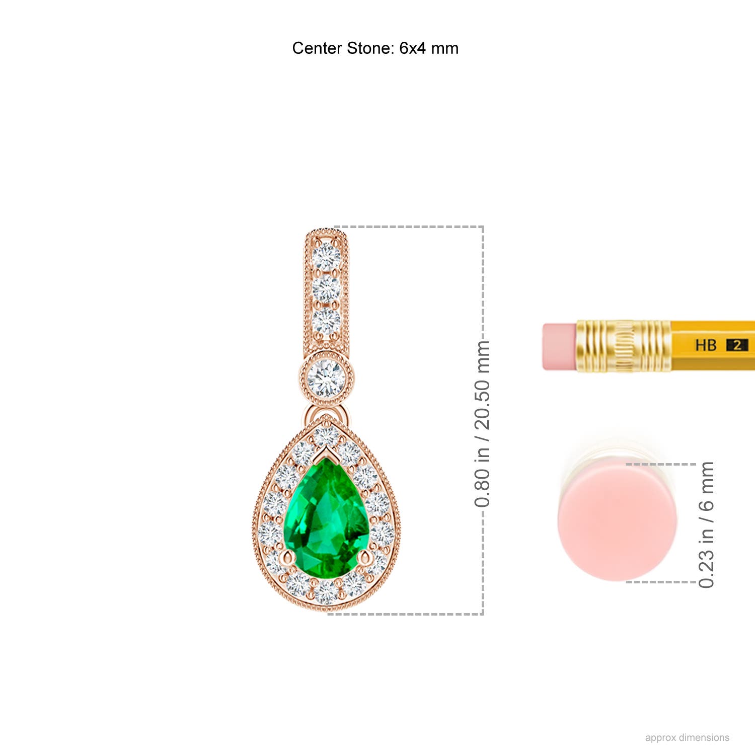 AAA - Emerald / 0.53 CT / 14 KT Rose Gold