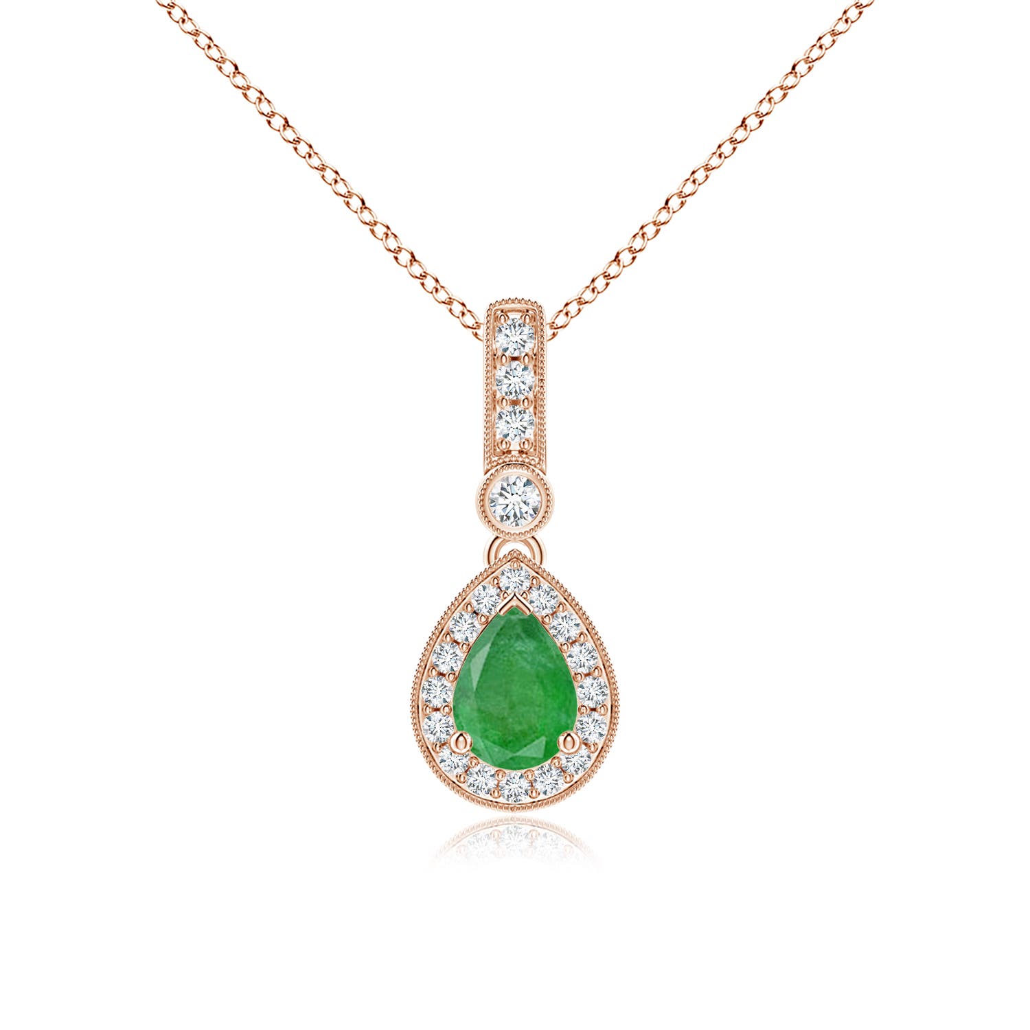 A - Emerald / 0.84 CT / 14 KT Rose Gold