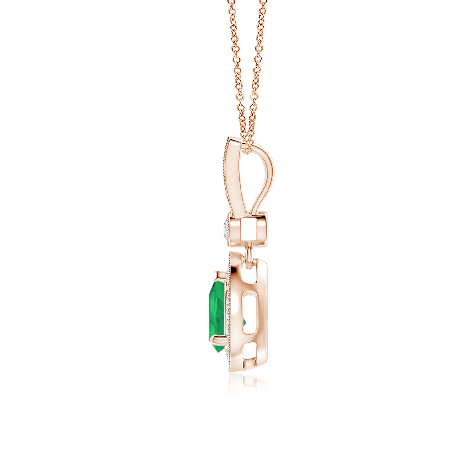 A - Emerald / 0.84 CT / 14 KT Rose Gold