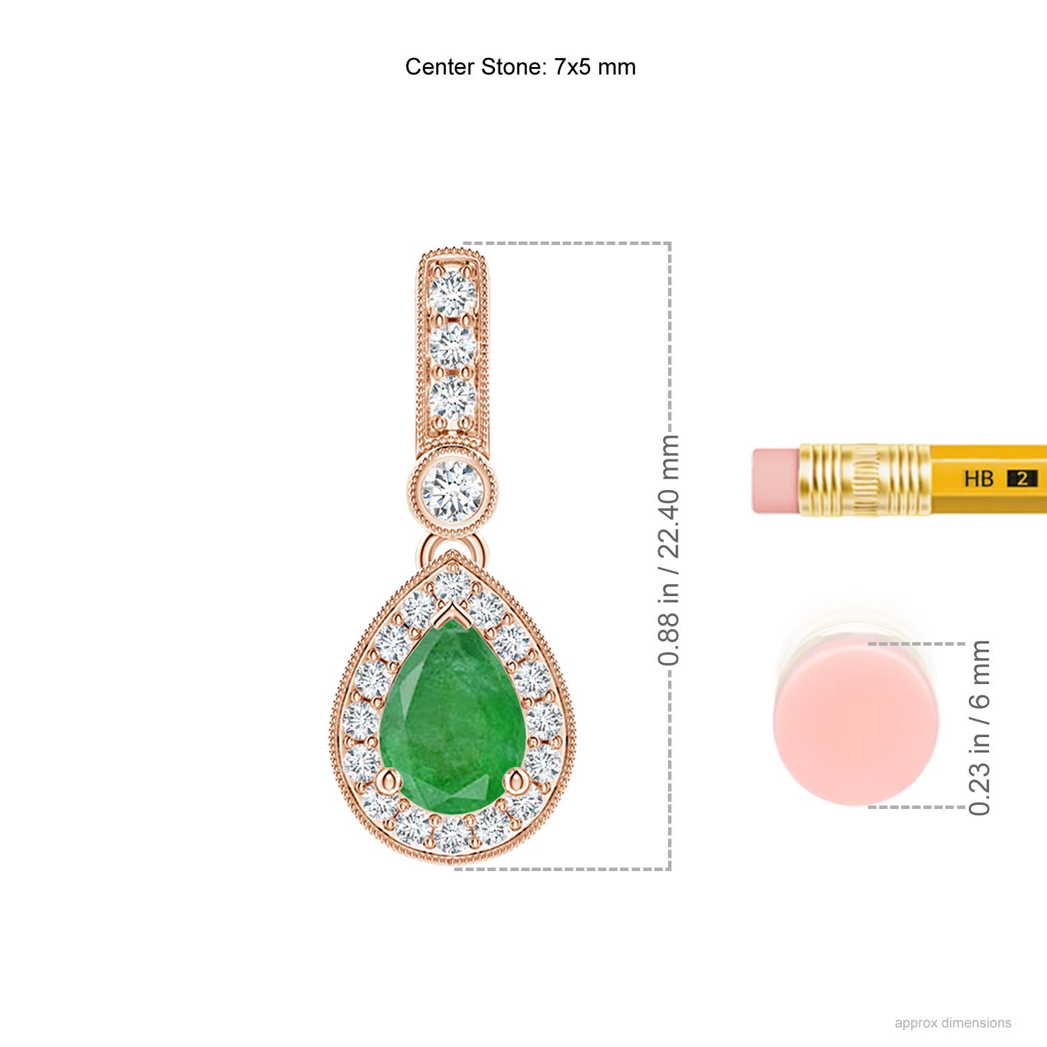 A - Emerald / 0.84 CT / 14 KT Rose Gold