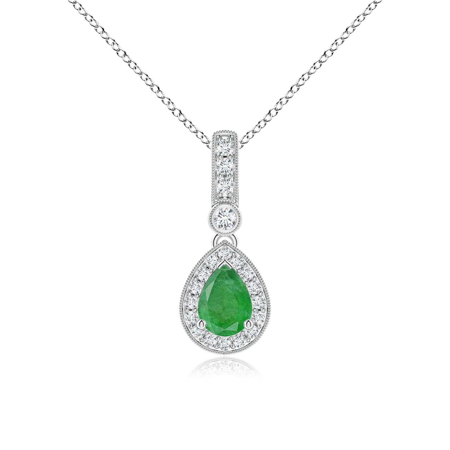 A - Emerald / 0.84 CT / 14 KT White Gold