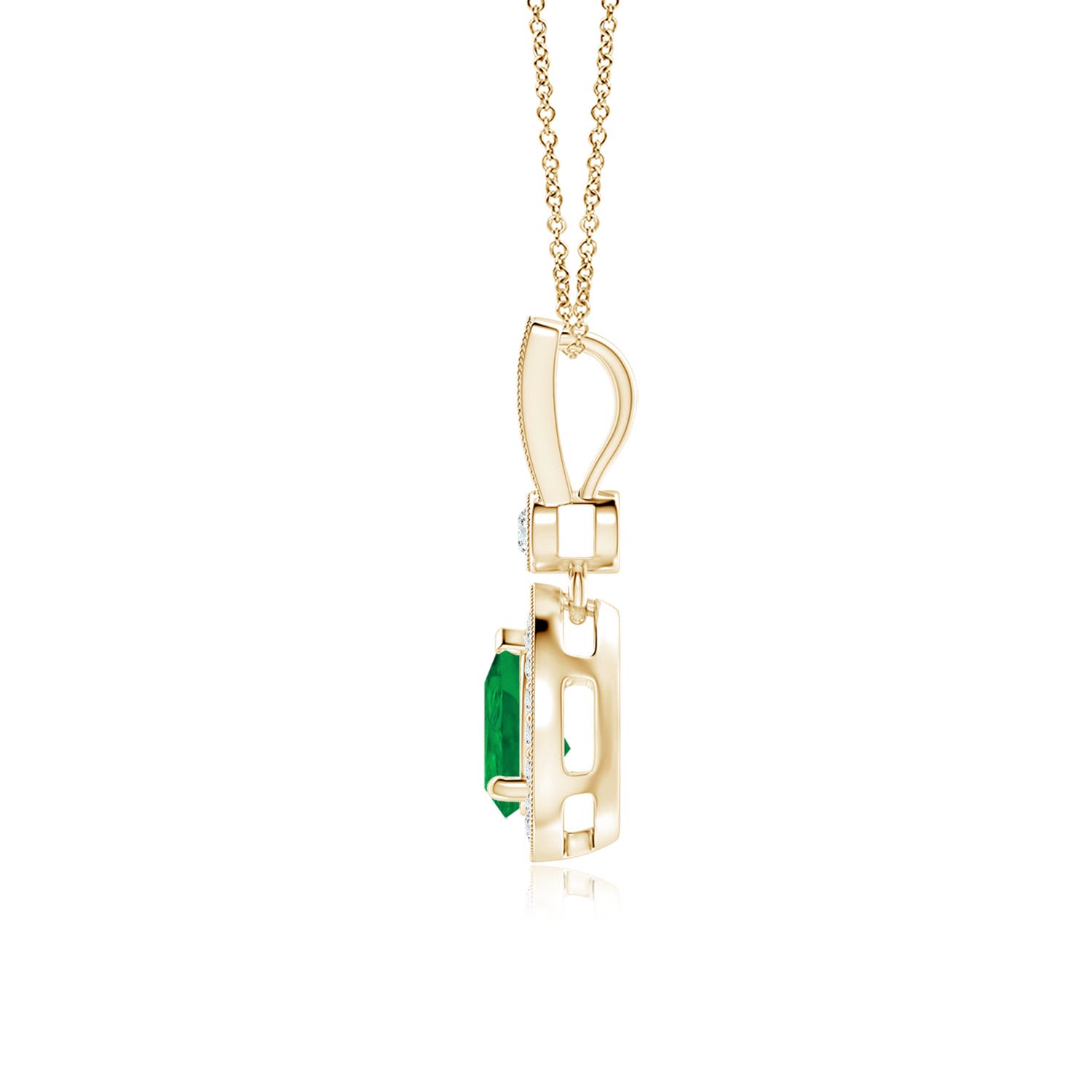 AA - Emerald / 0.84 CT / 14 KT Yellow Gold