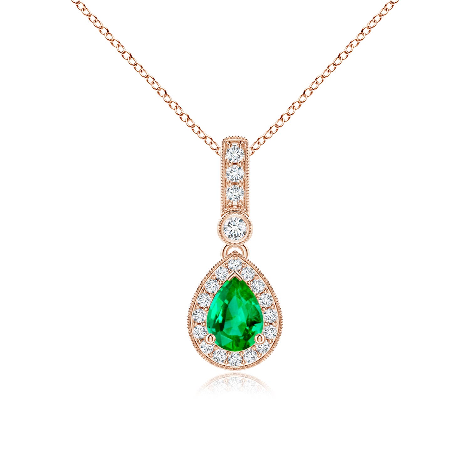 AAA - Emerald / 0.84 CT / 14 KT Rose Gold