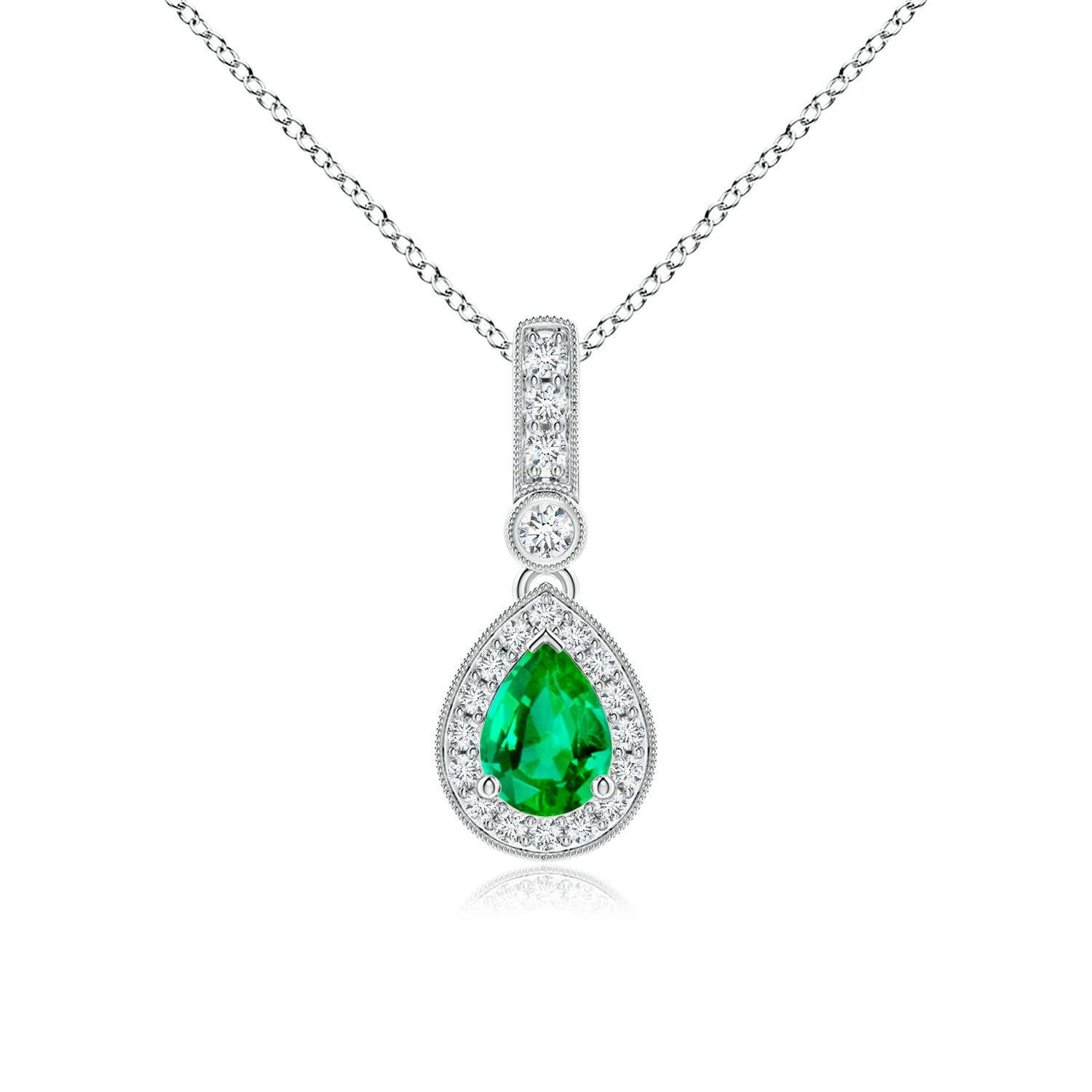 AAA - Emerald / 0.84 CT / 14 KT White Gold