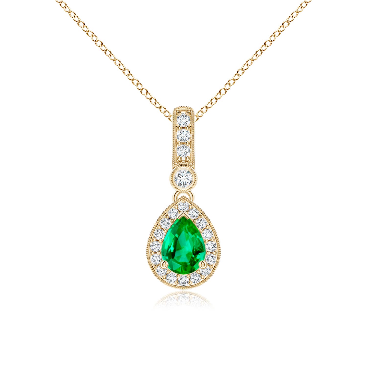 AAA - Emerald / 0.84 CT / 14 KT Yellow Gold