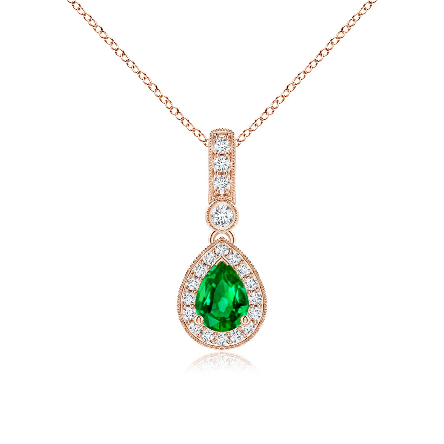 AAAA - Emerald / 0.84 CT / 14 KT Rose Gold