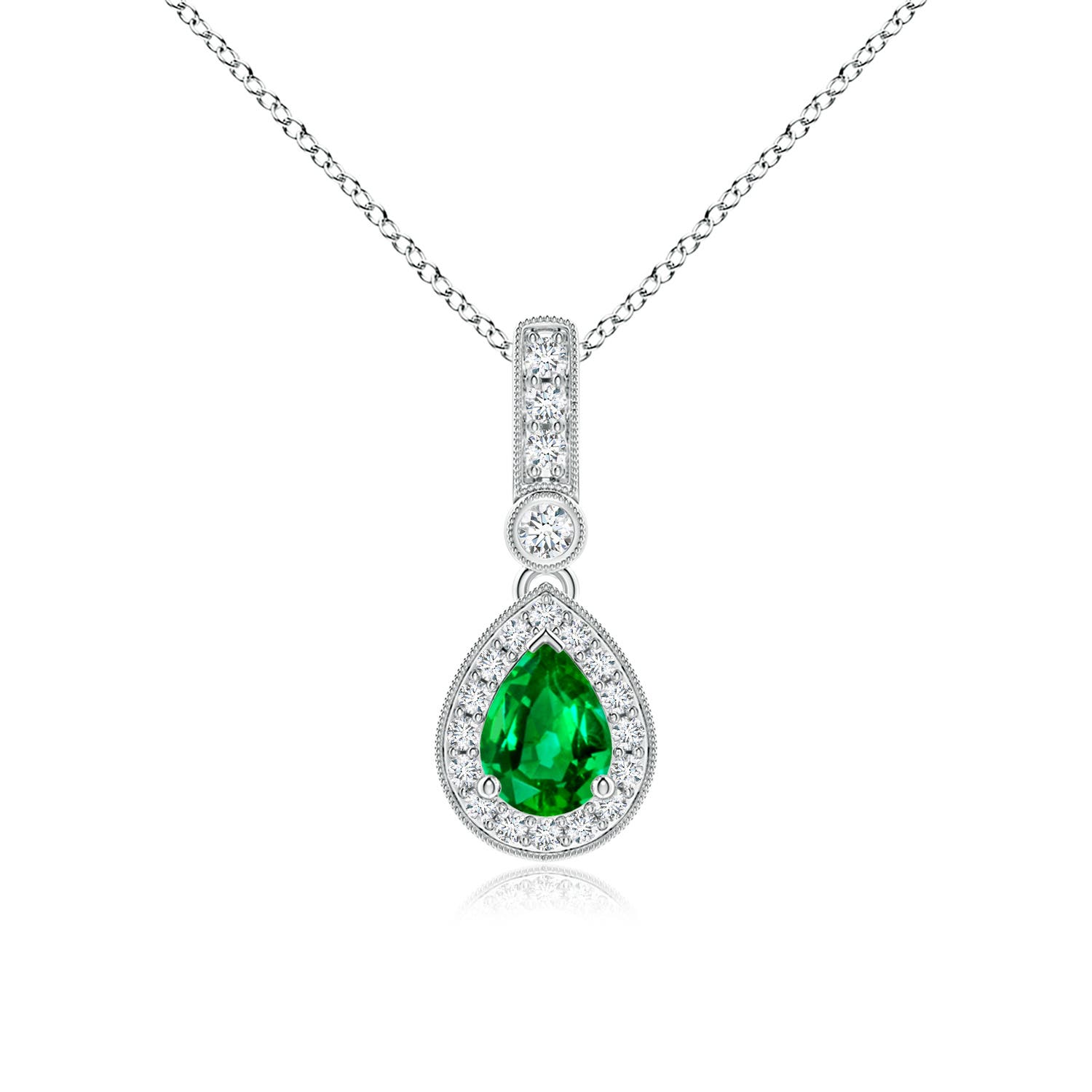 AAAA - Emerald / 0.84 CT / 14 KT White Gold