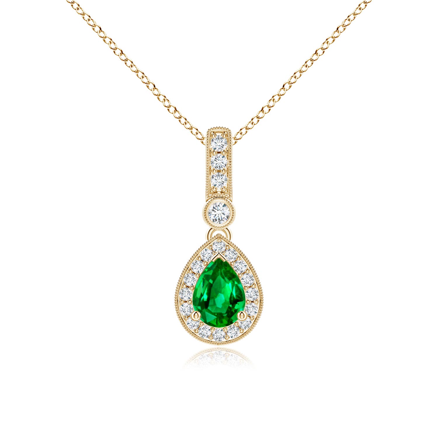 AAAA - Emerald / 0.84 CT / 14 KT Yellow Gold