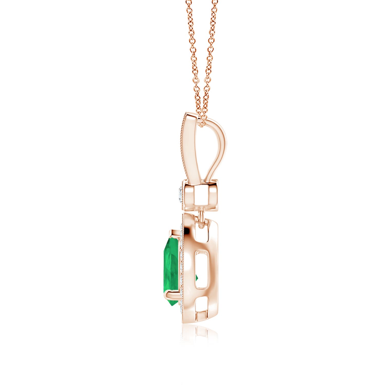 A - Emerald / 1.26 CT / 14 KT Rose Gold