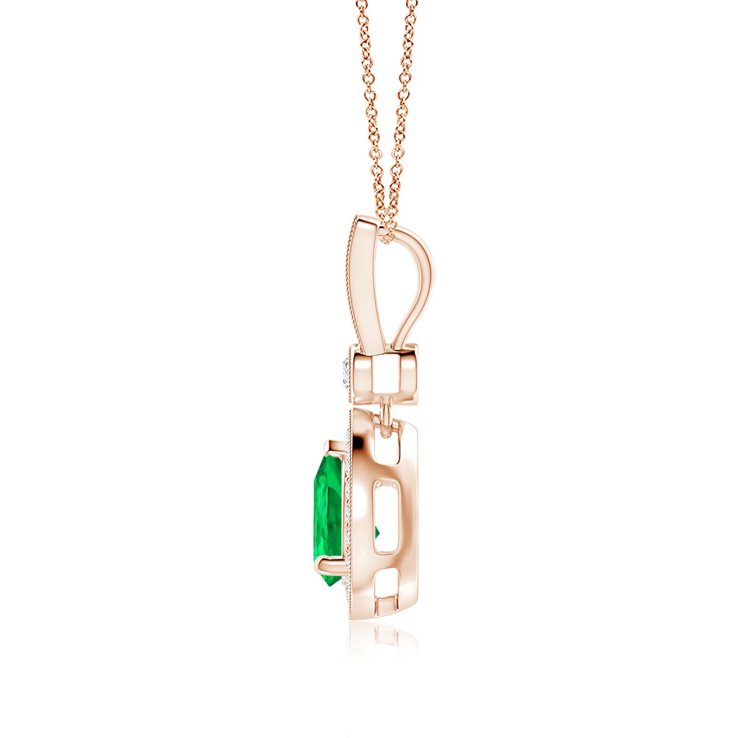 AAA - Emerald / 1.26 CT / 14 KT Rose Gold