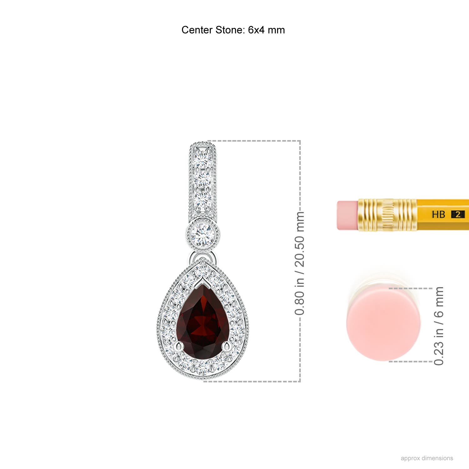 A - Garnet / 0.68 CT / 14 KT White Gold