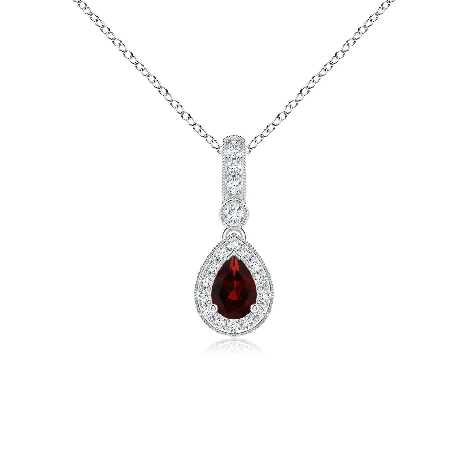 AA - Garnet / 0.68 CT / 14 KT White Gold