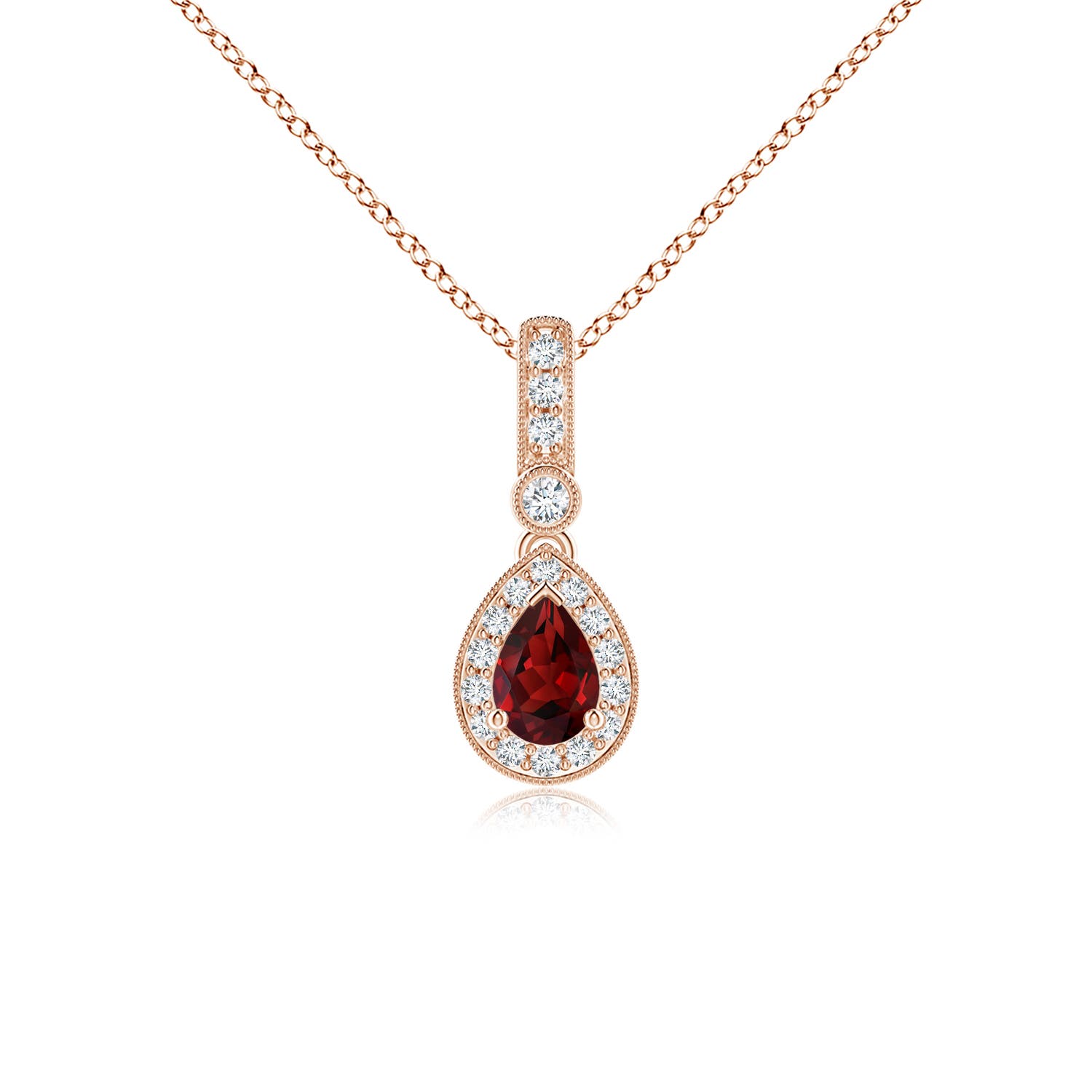 AAAA - Garnet / 0.68 CT / 14 KT Rose Gold