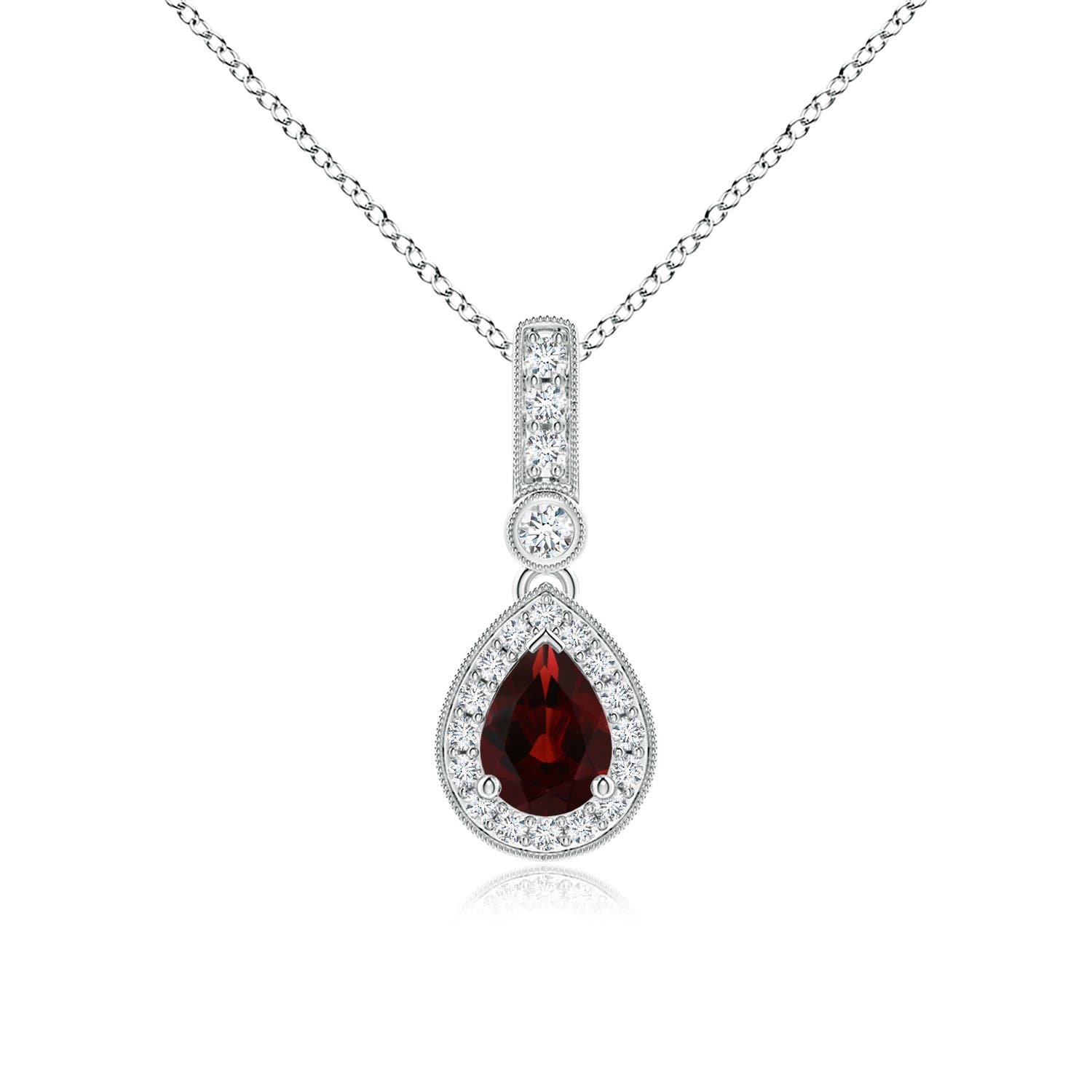 AA - Garnet / 1.09 CT / 14 KT White Gold