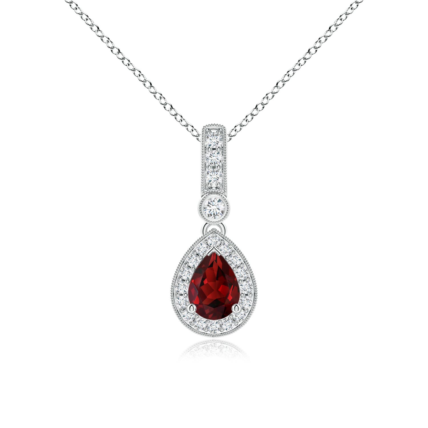 AAAA - Garnet / 1.09 CT / 14 KT White Gold