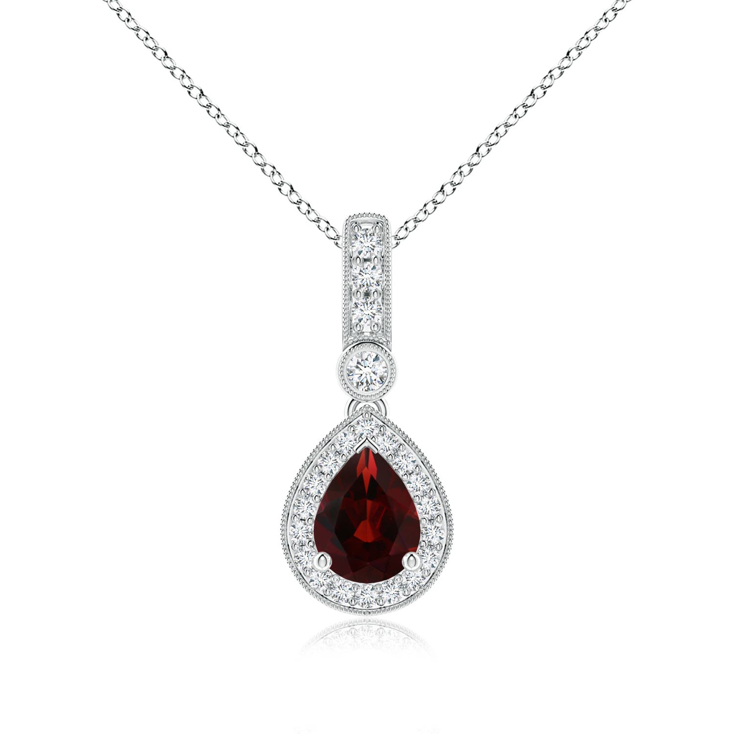 AA - Garnet / 1.61 CT / 14 KT White Gold