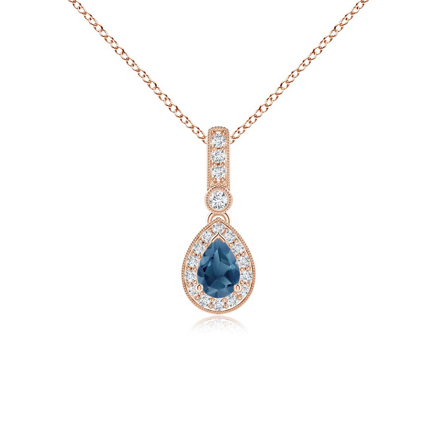 A - London Blue Topaz / 0.66 CT / 14 KT Rose Gold