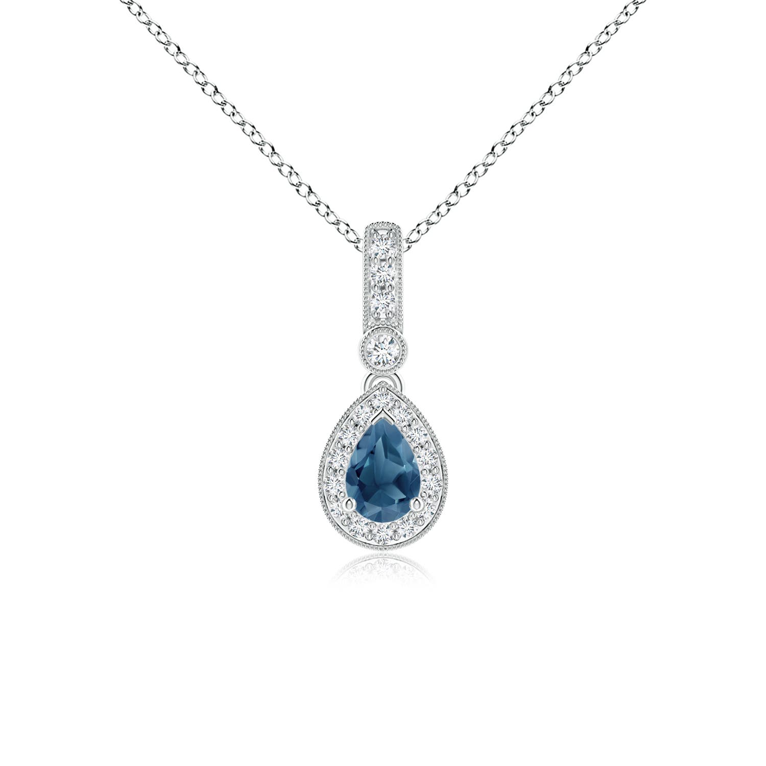 A - London Blue Topaz / 0.66 CT / 14 KT White Gold