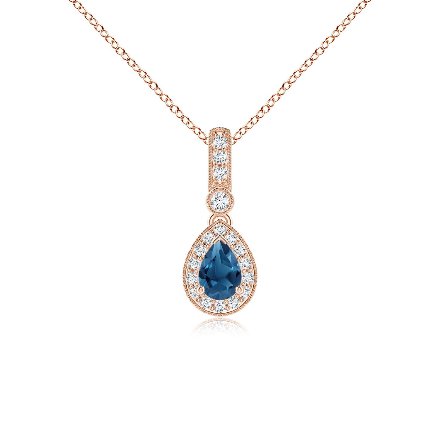 AA - London Blue Topaz / 0.66 CT / 14 KT Rose Gold