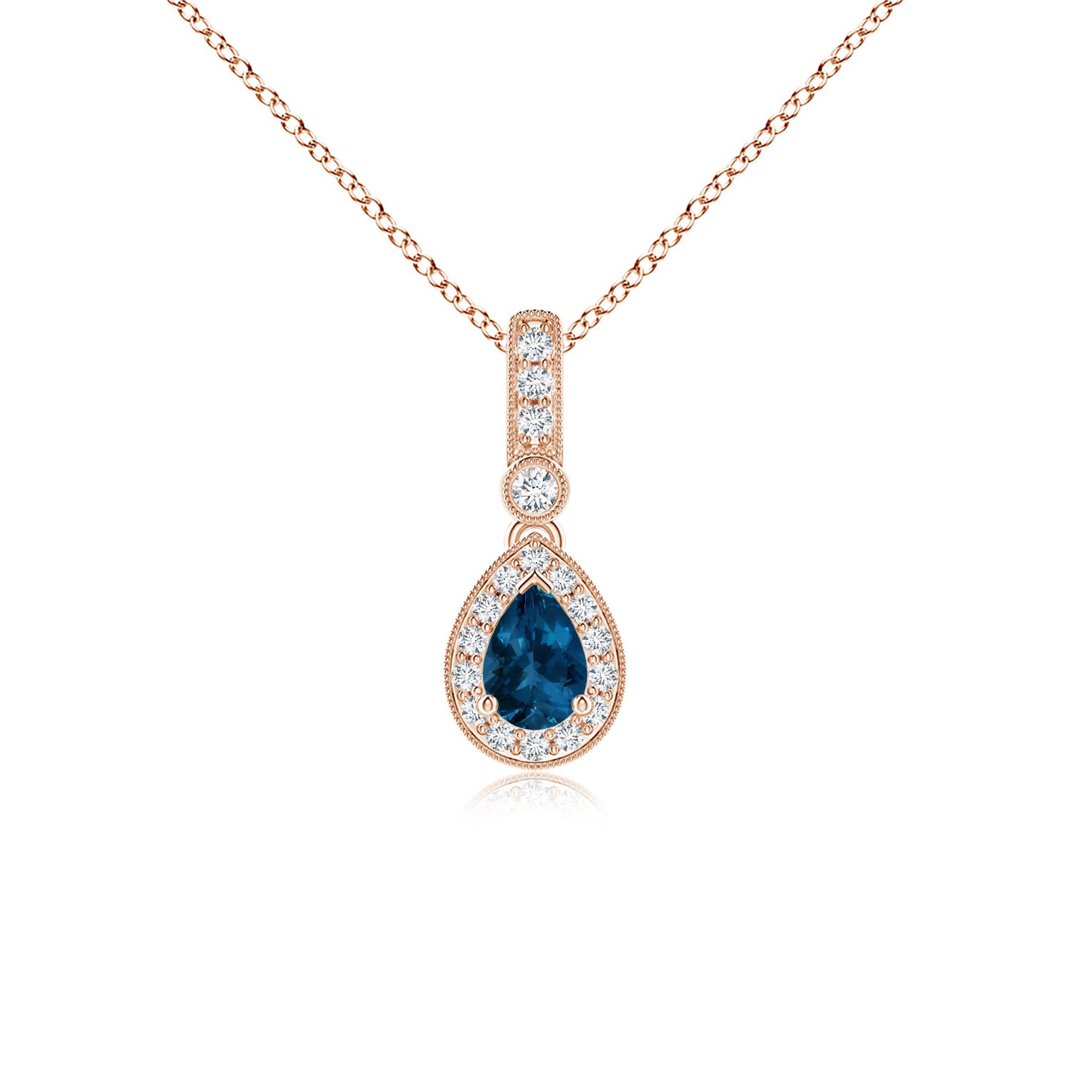 AAA - London Blue Topaz / 0.66 CT / 14 KT Rose Gold