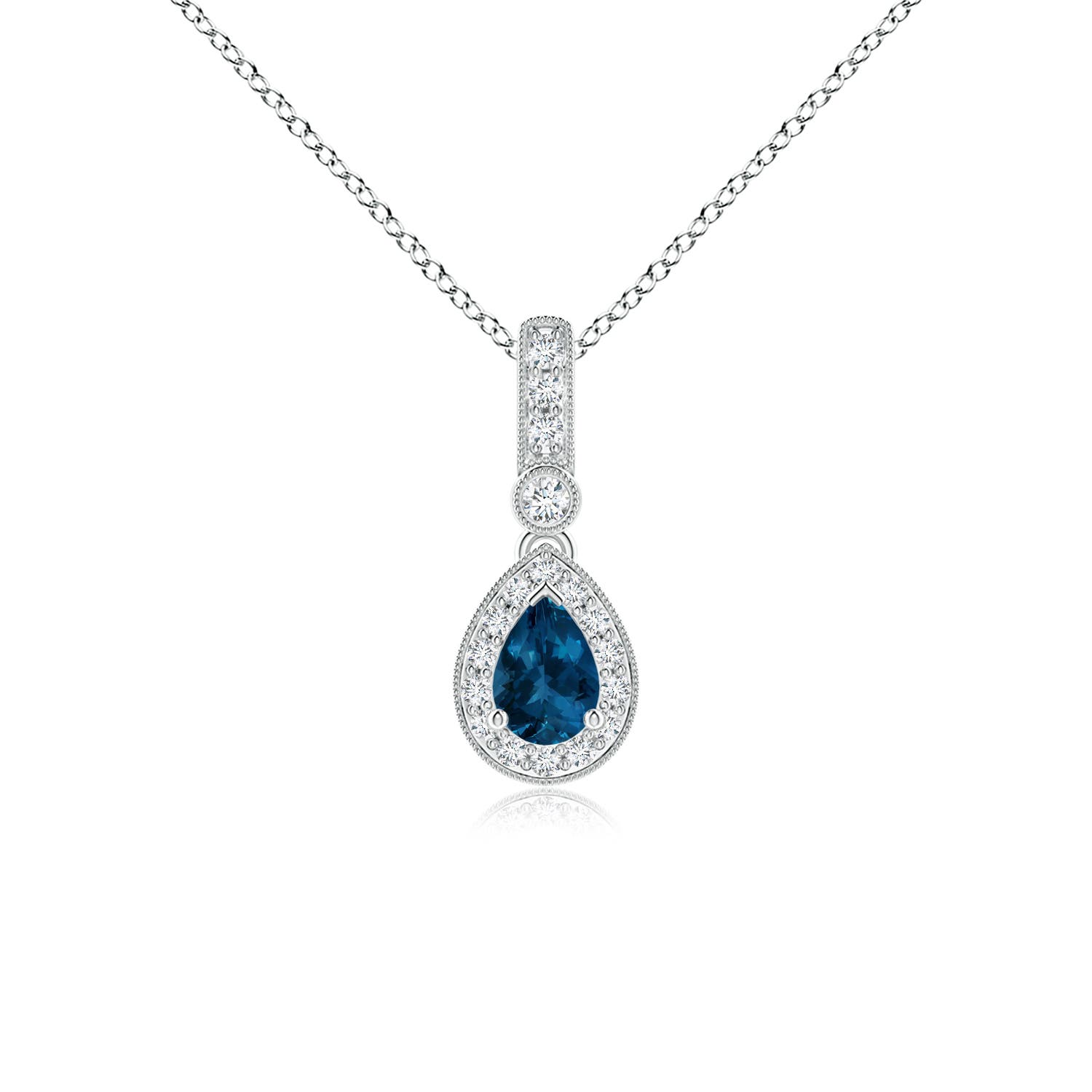 AAA - London Blue Topaz / 0.66 CT / 14 KT White Gold