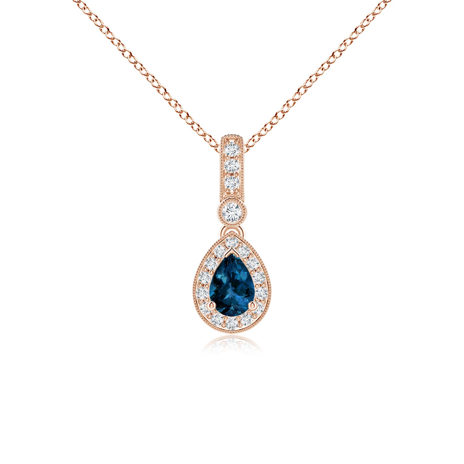 AAAA - London Blue Topaz / 0.66 CT / 14 KT Rose Gold