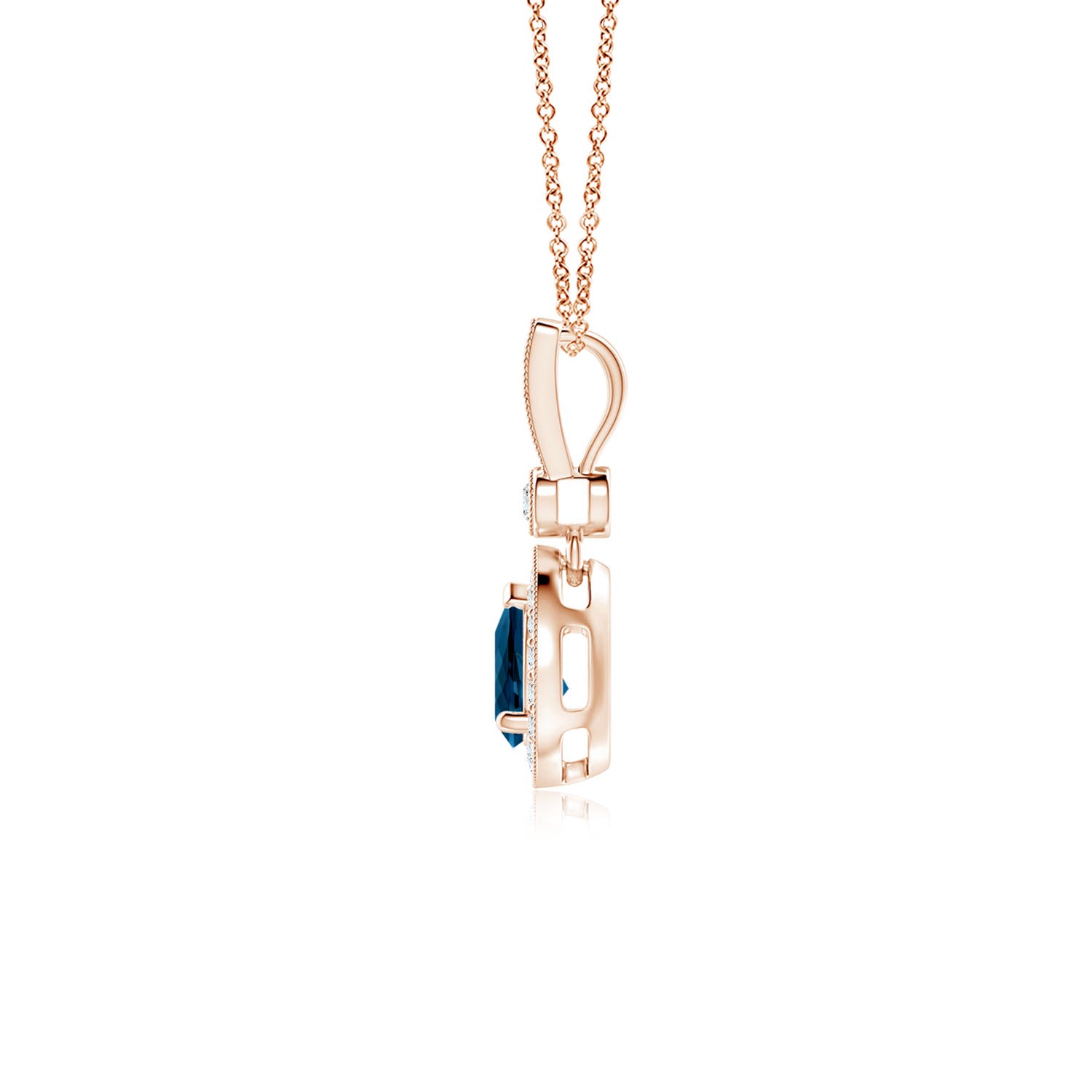 AAAA - London Blue Topaz / 0.66 CT / 14 KT Rose Gold