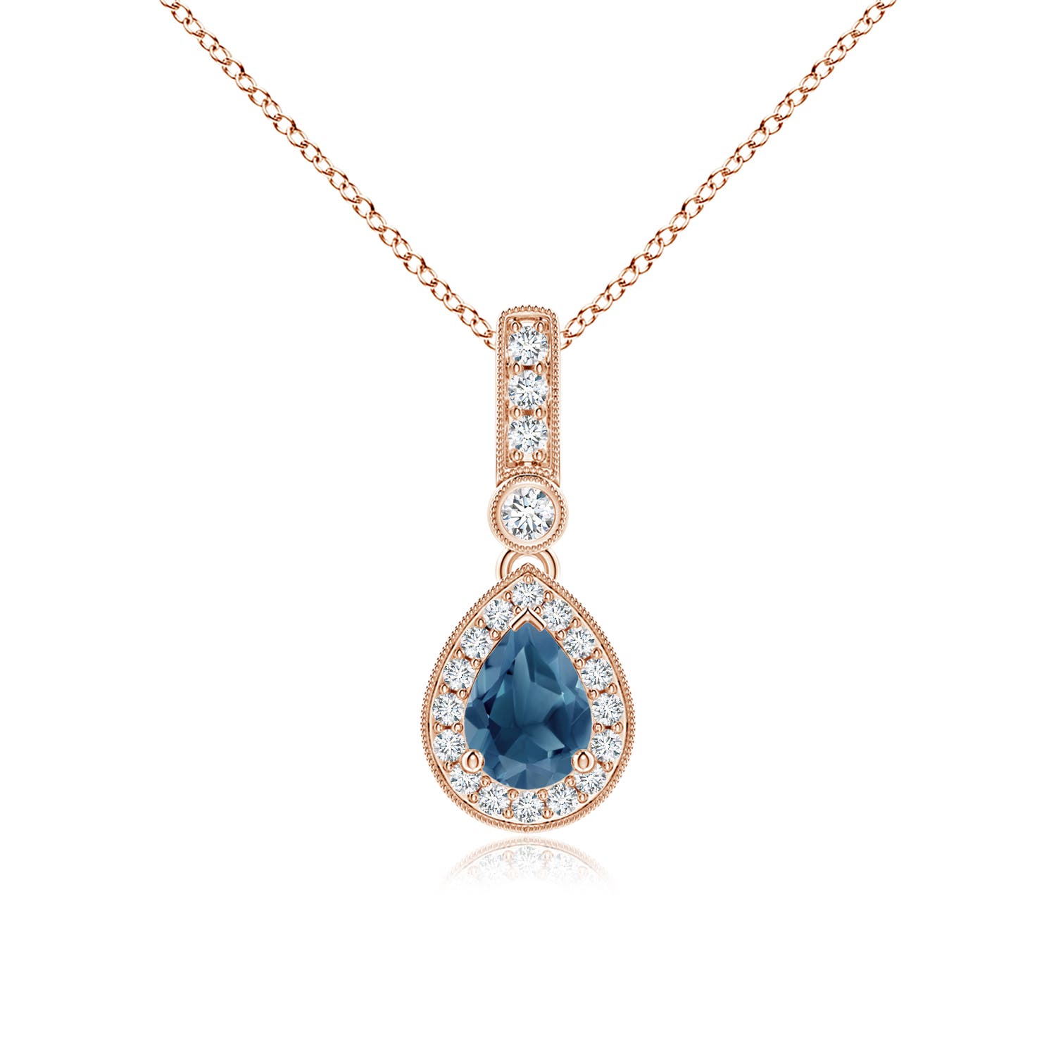 A - London Blue Topaz / 1.04 CT / 14 KT Rose Gold