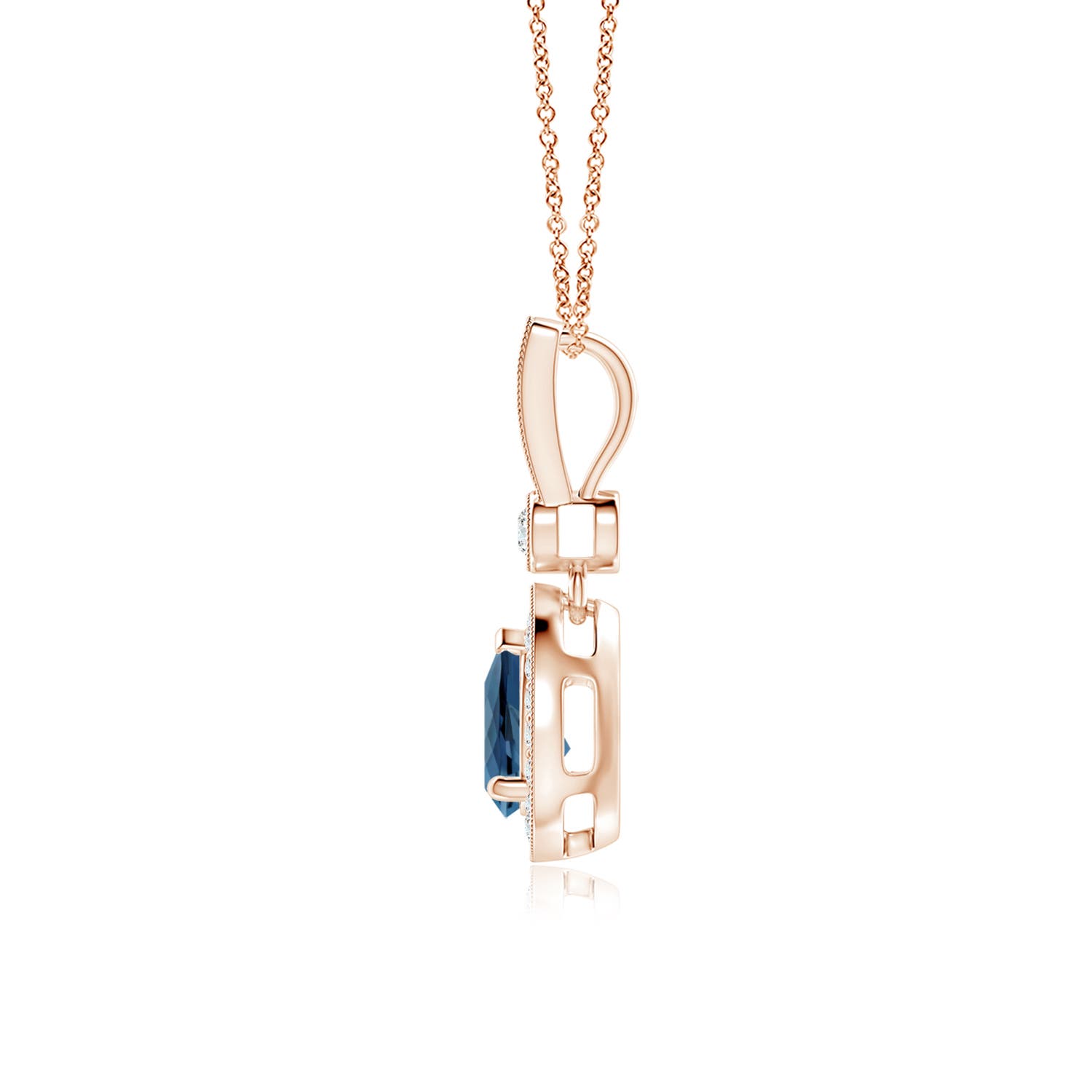 A - London Blue Topaz / 1.04 CT / 14 KT Rose Gold