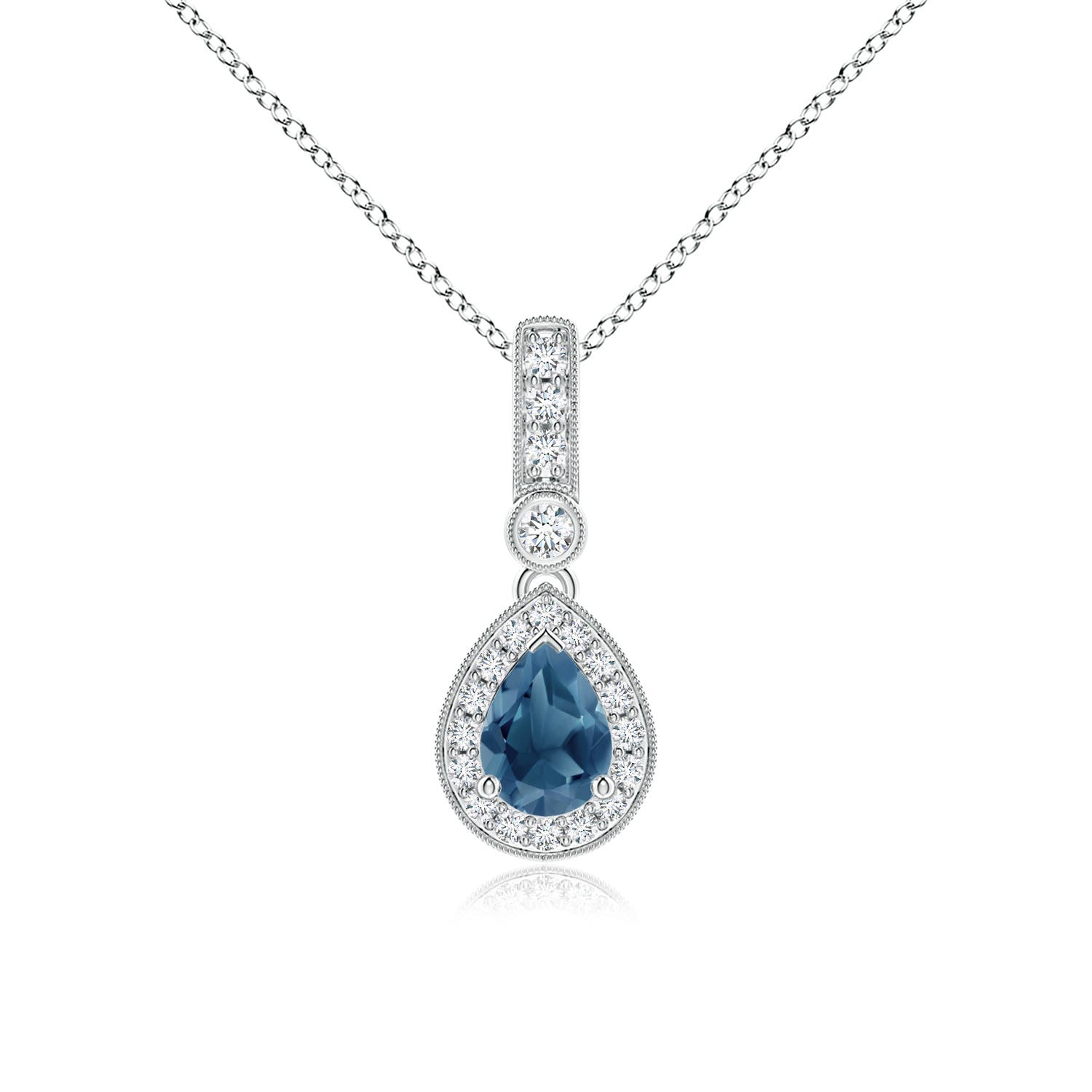 A - London Blue Topaz / 1.04 CT / 14 KT White Gold