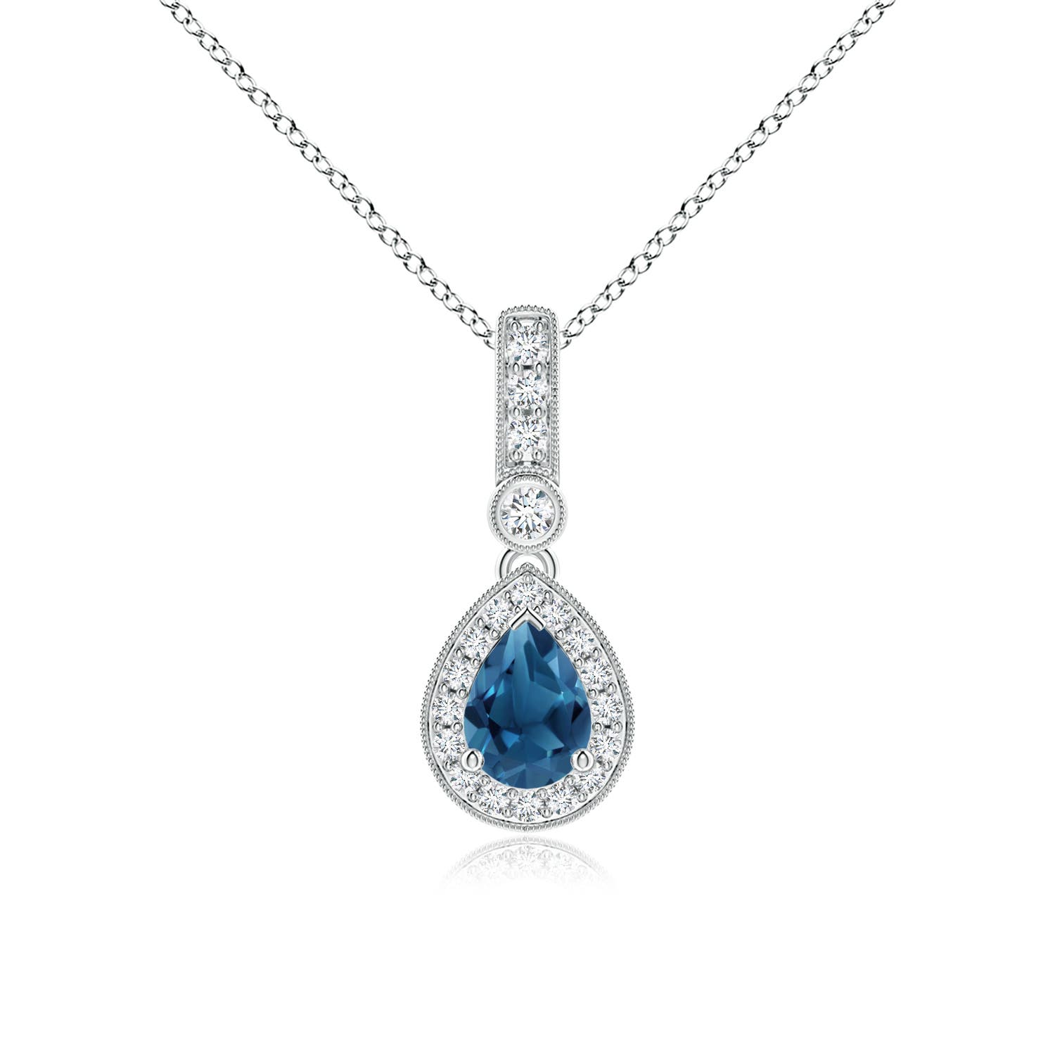 AA - London Blue Topaz / 1.04 CT / 14 KT White Gold