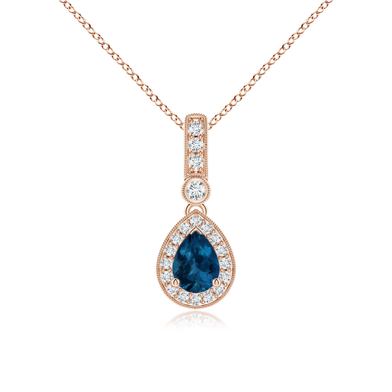 AAA - London Blue Topaz / 1.04 CT / 14 KT Rose Gold