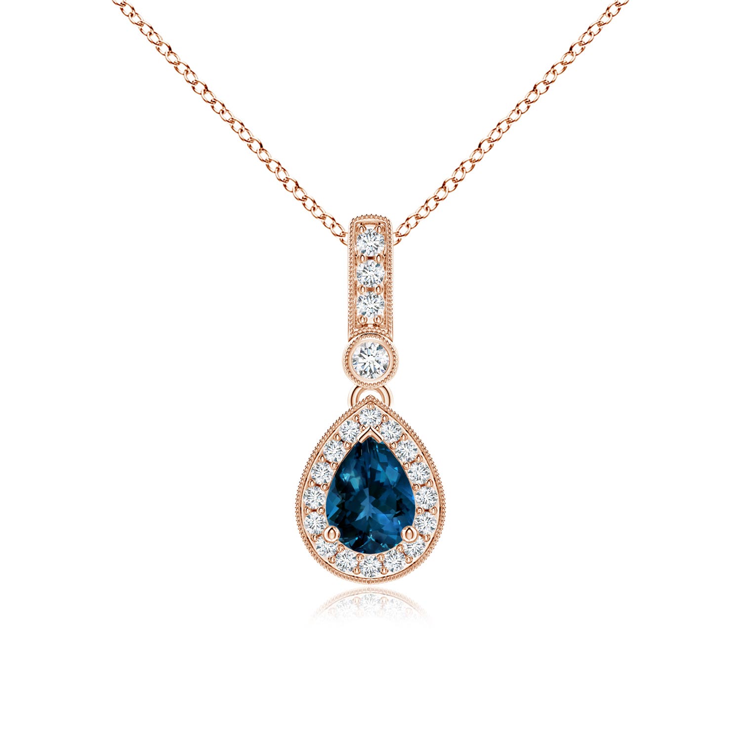 AAAA - London Blue Topaz / 1.04 CT / 14 KT Rose Gold