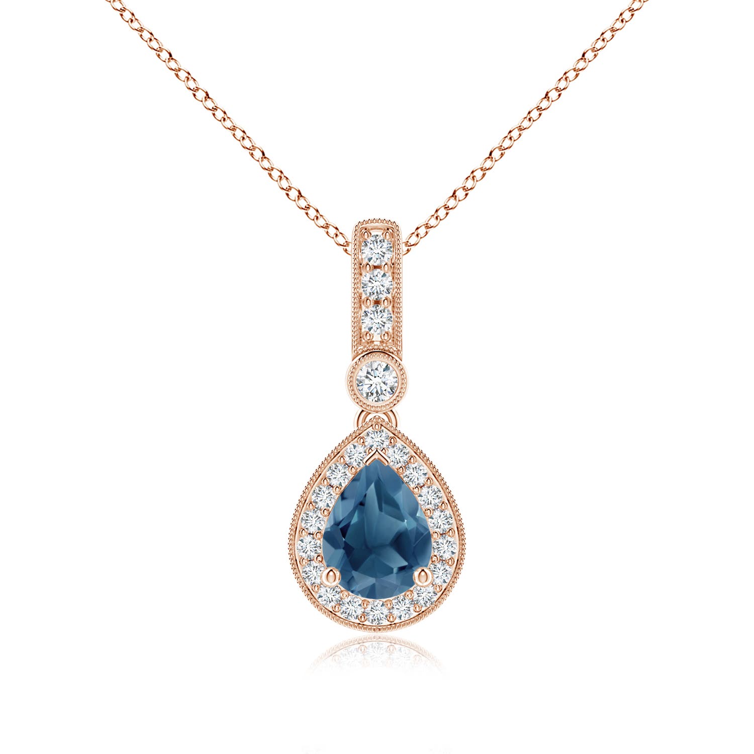 A - London Blue Topaz / 1.56 CT / 14 KT Rose Gold