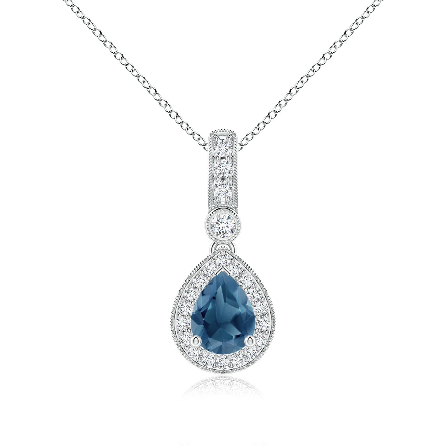 A - London Blue Topaz / 1.56 CT / 14 KT White Gold