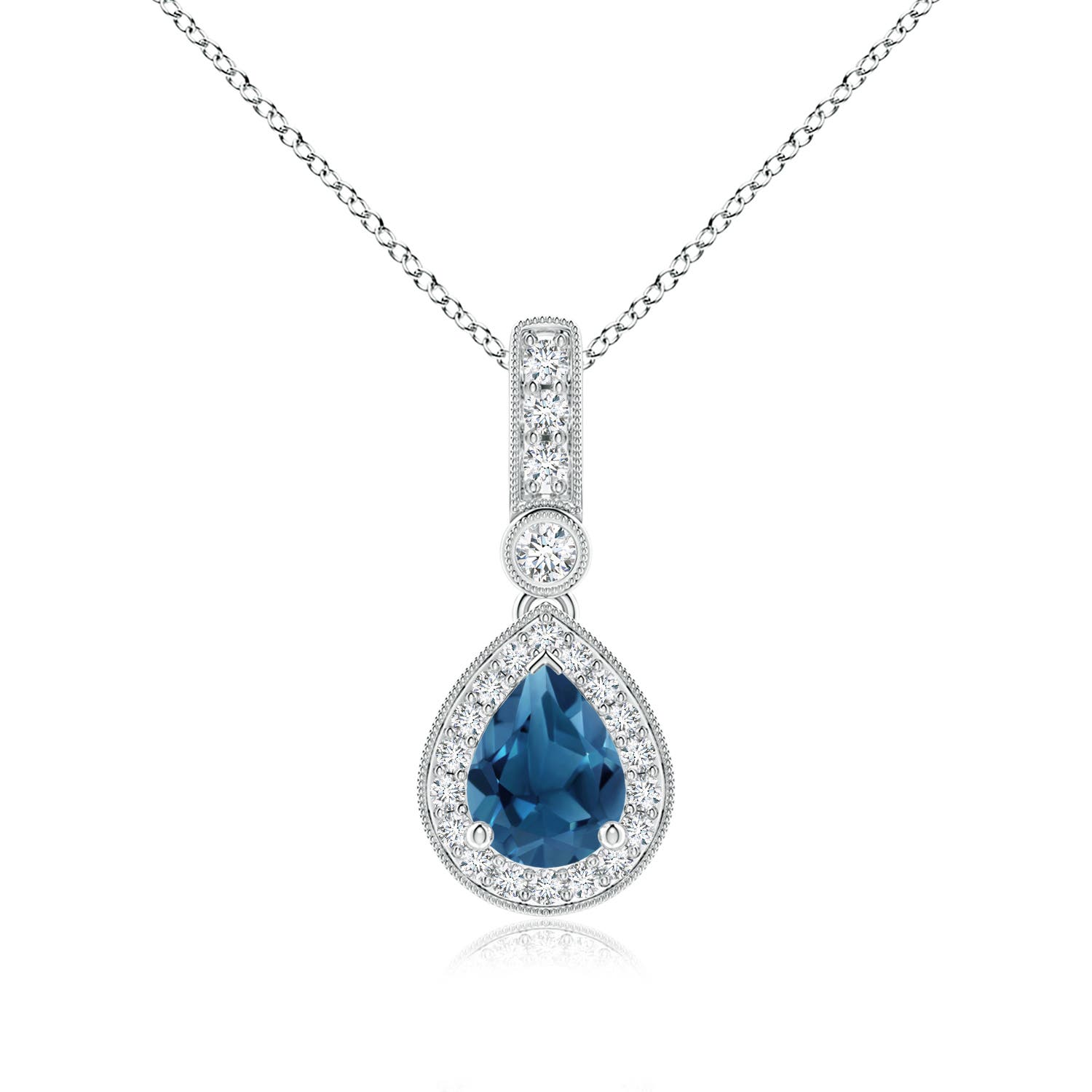 AA - London Blue Topaz / 1.56 CT / 14 KT White Gold