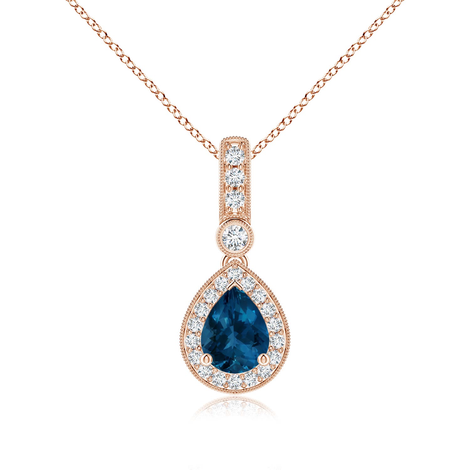 AAA - London Blue Topaz / 1.56 CT / 14 KT Rose Gold