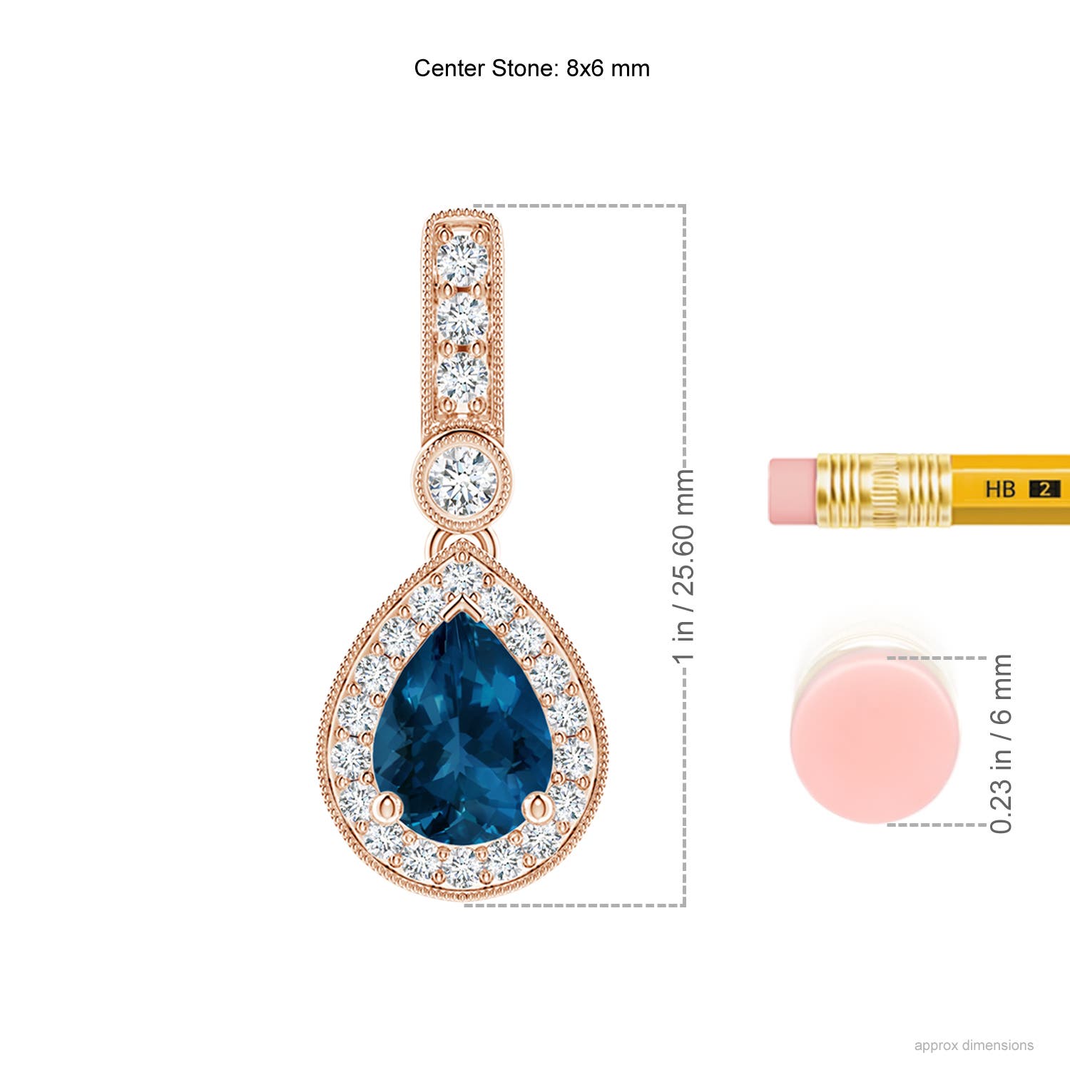 AAA - London Blue Topaz / 1.56 CT / 14 KT Rose Gold