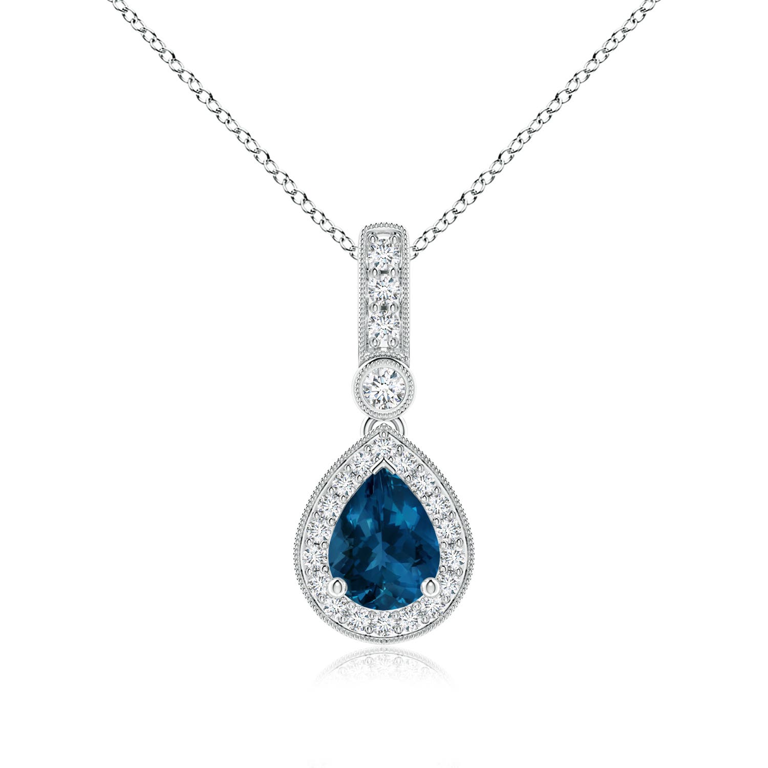 AAA - London Blue Topaz / 1.56 CT / 14 KT White Gold