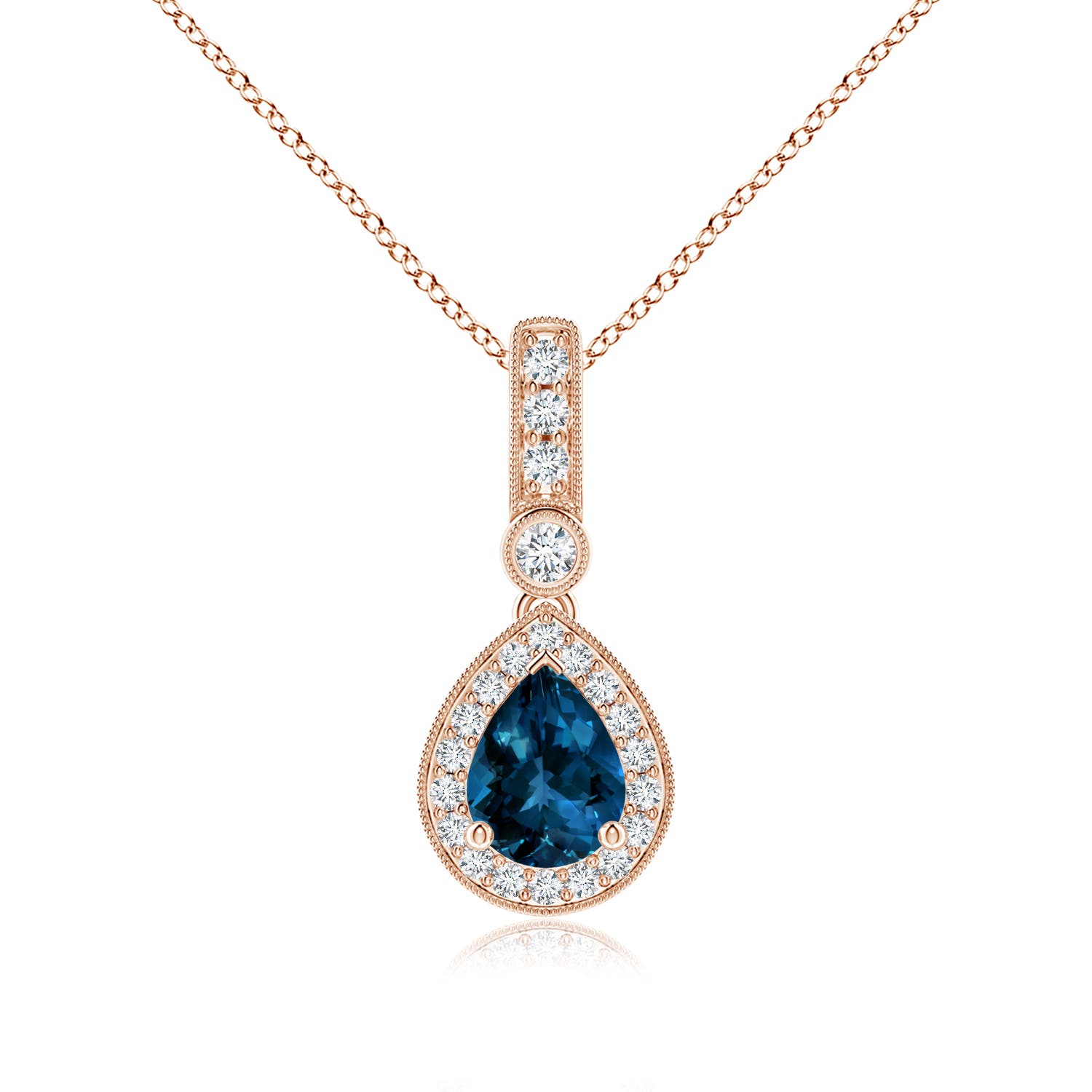 AAAA - London Blue Topaz / 1.56 CT / 14 KT Rose Gold