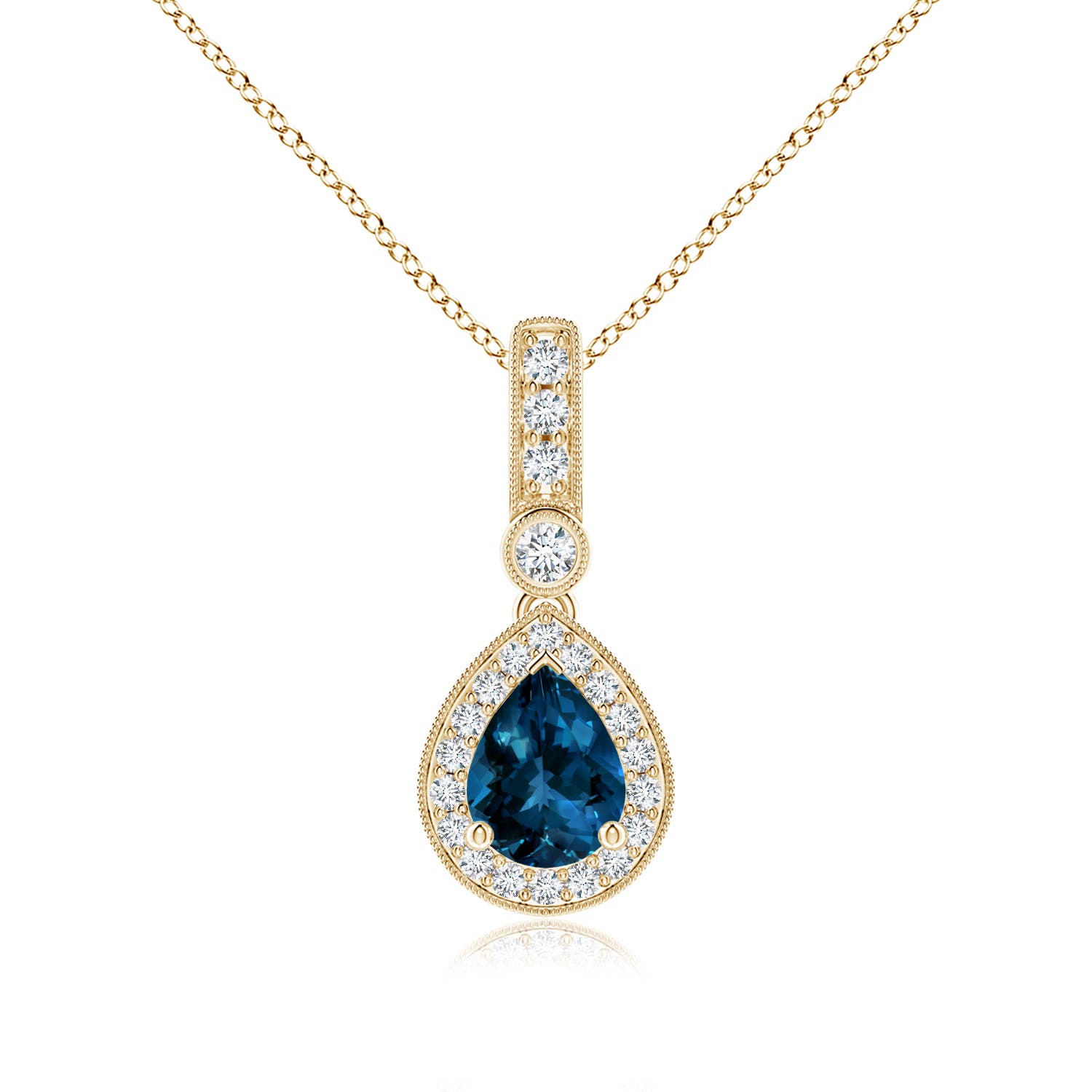 AAAA - London Blue Topaz / 1.56 CT / 14 KT Yellow Gold