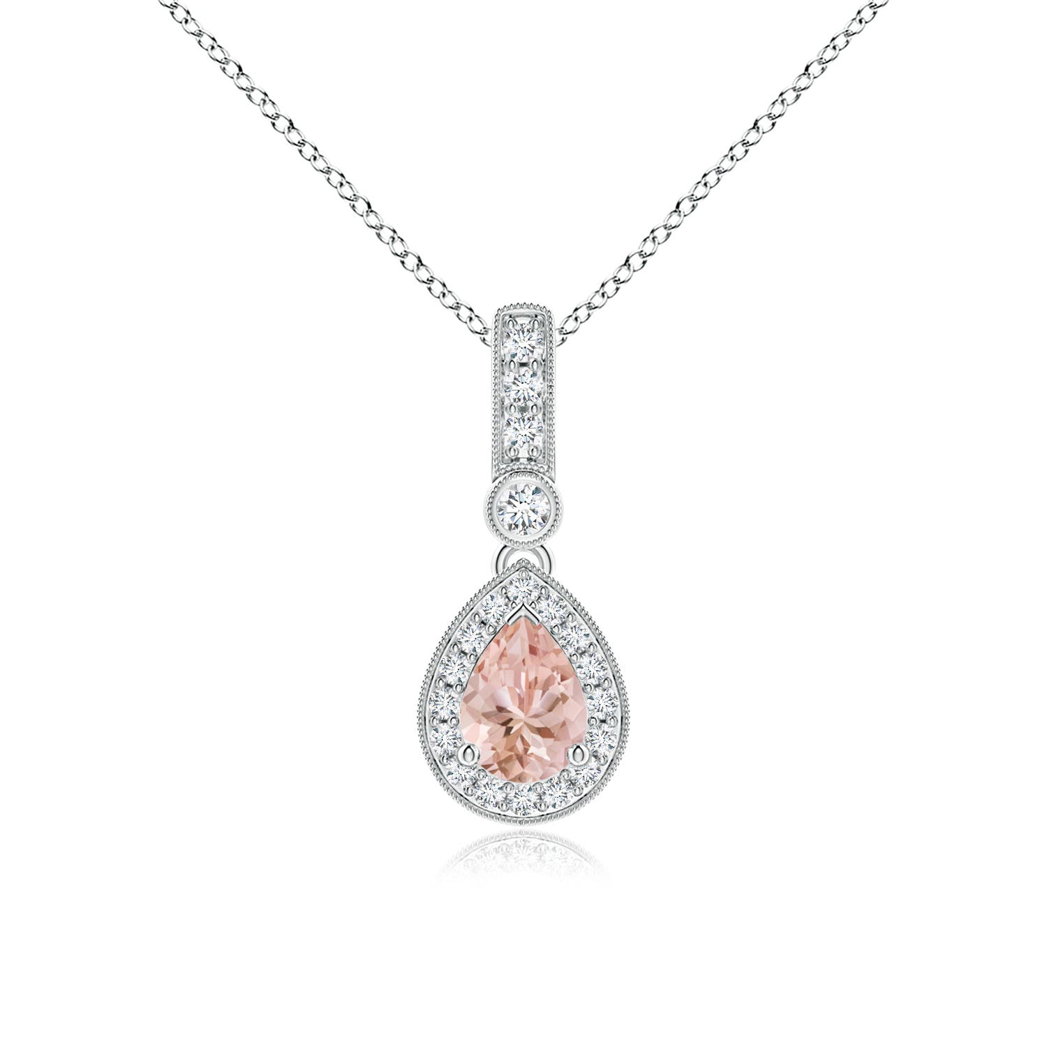 AAAA - Morganite / 0.84 CT / 14 KT White Gold